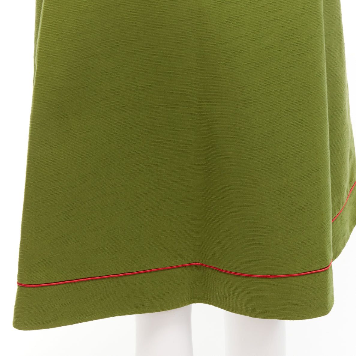 Dior rare CHRISTIAN DIOR John Galliano 1999 Communist green pique Aline skirt FR40 L Size 30" / US 8 / IT 44 - 7 Thumbnail