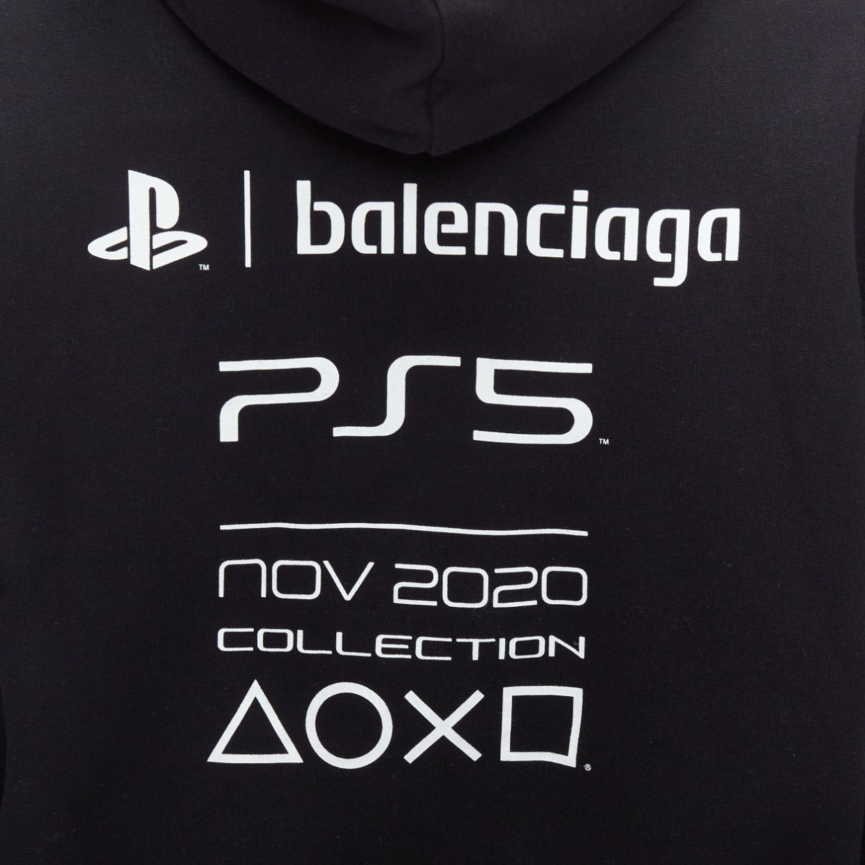 Balenciaga BALENCIAGA Demna 2021 black cotton PS5 logo fitted cropped hoodie M Size M / US 6-8 / IT 42-44 - 7 Thumbnail