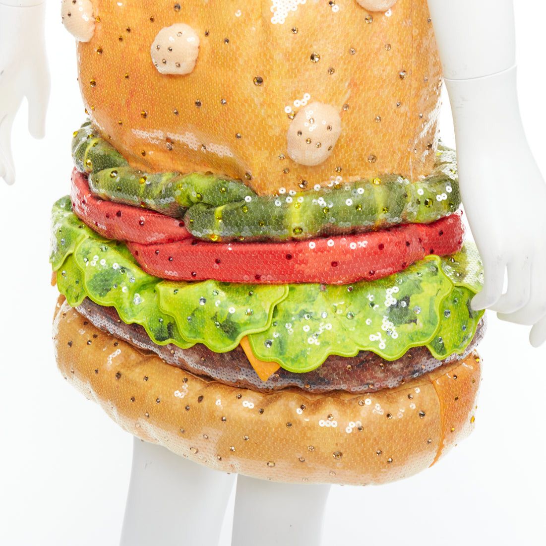 Moschino rare MOSCHINO Jeremy Scott Diner Group Duchesse sequinned hamburger skirt IT38 XS Size 26" / US 2 / IT 38 - 9 Thumbnail