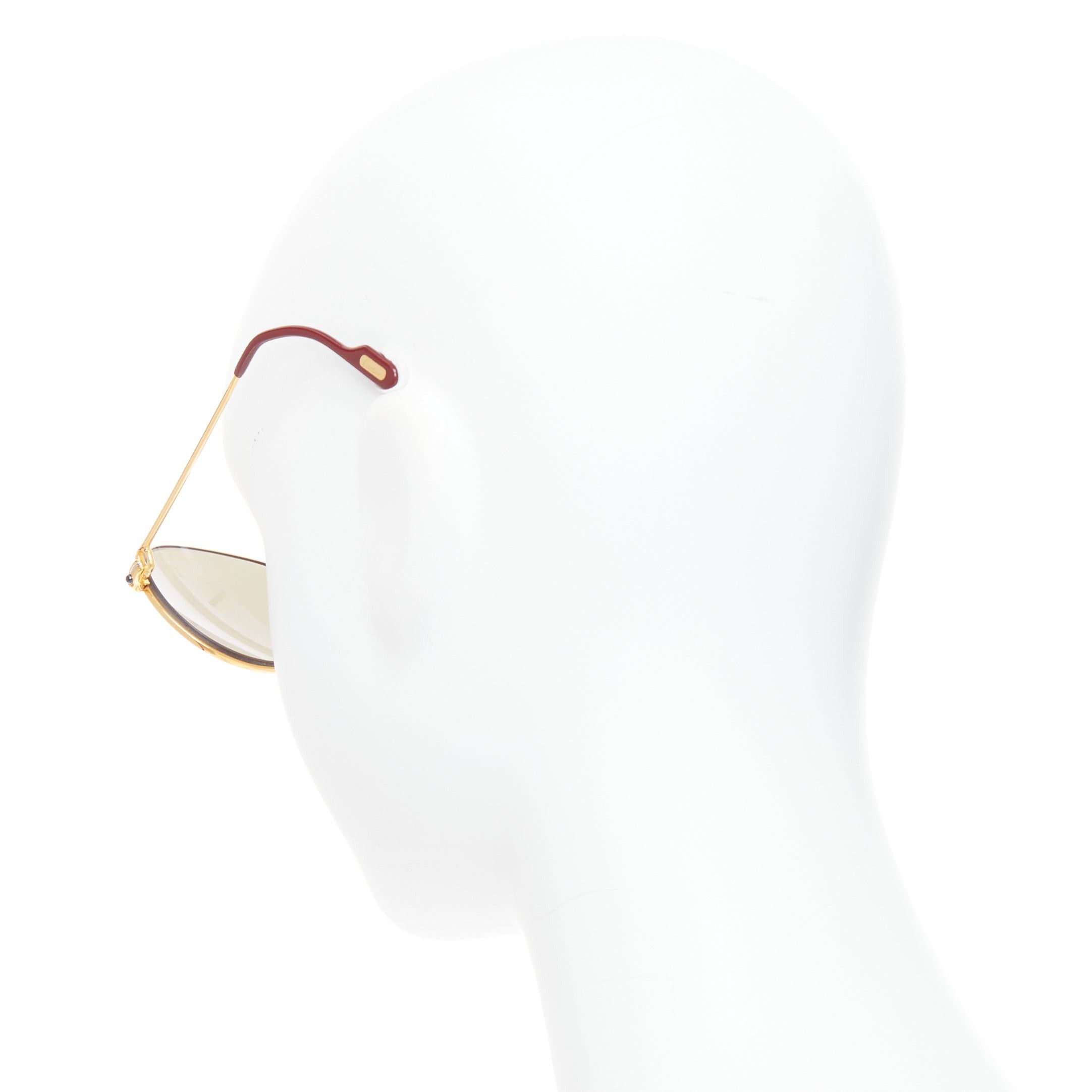 Cartier CARTIER Vintage S Sapphire 55-18 gold plated frame green lens sunglasses Size ONE SIZE - 5 Thumbnail
