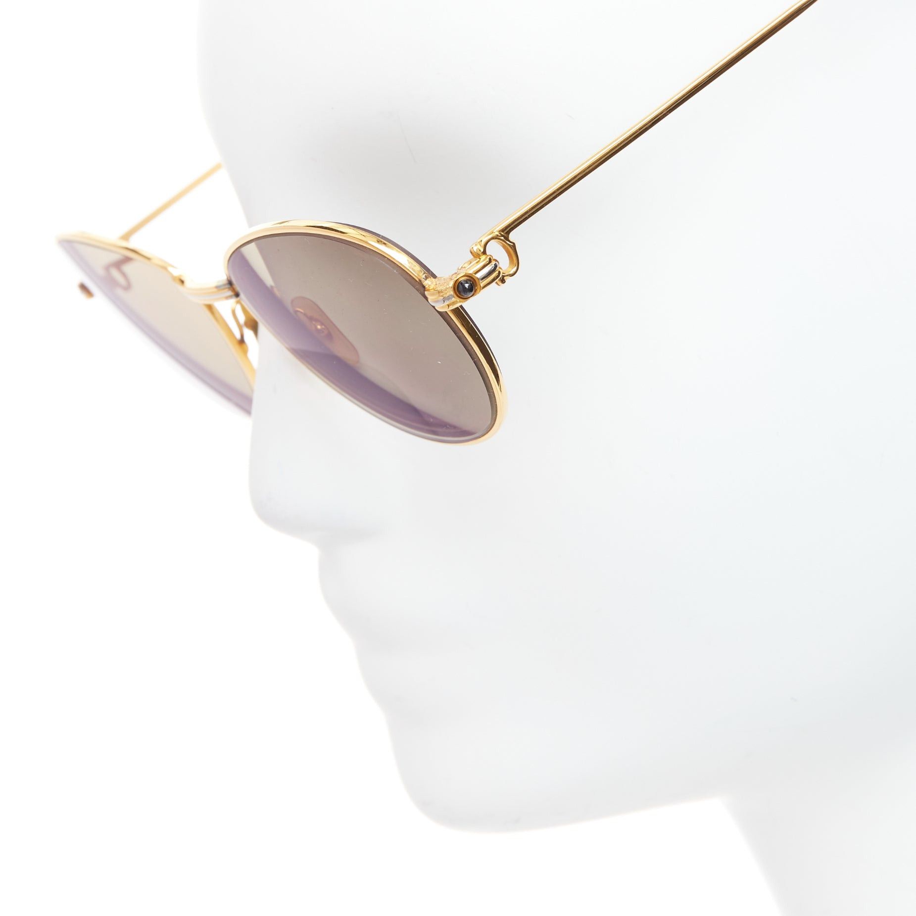 Cartier CARTIER Vintage S Sapphire 55-18 gold plated frame green lens sunglasses Size ONE SIZE - 6 Thumbnail