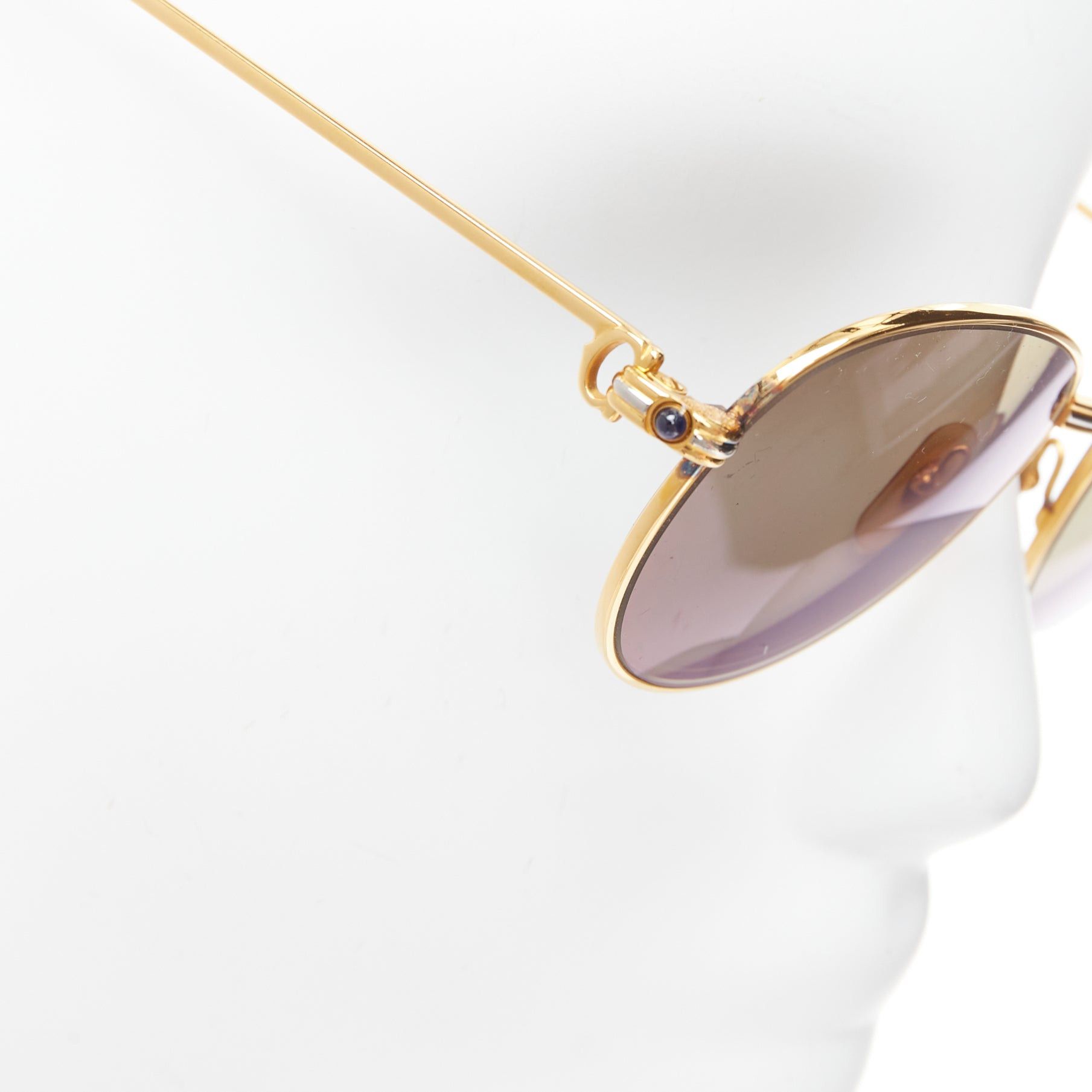 Cartier CARTIER Vintage S Sapphire 55-18 gold plated frame green lens sunglasses Size ONE SIZE - 2 Thumbnail