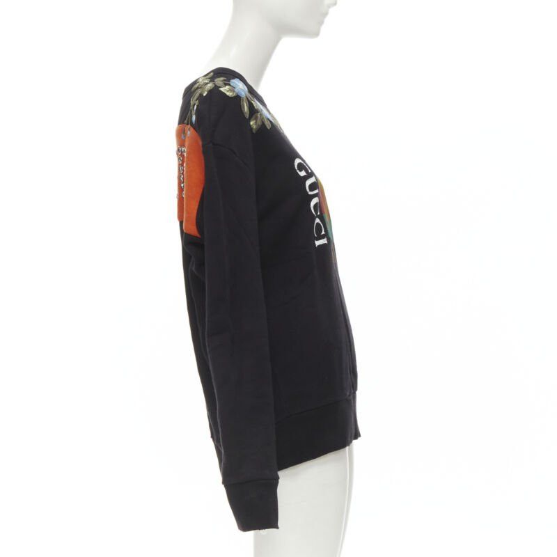 Gucci GUCCI blue floral embroidered vintage logo LOVED studded distressed sweatshirt S Size S / US 4 / IT 40 - 4 Thumbnail