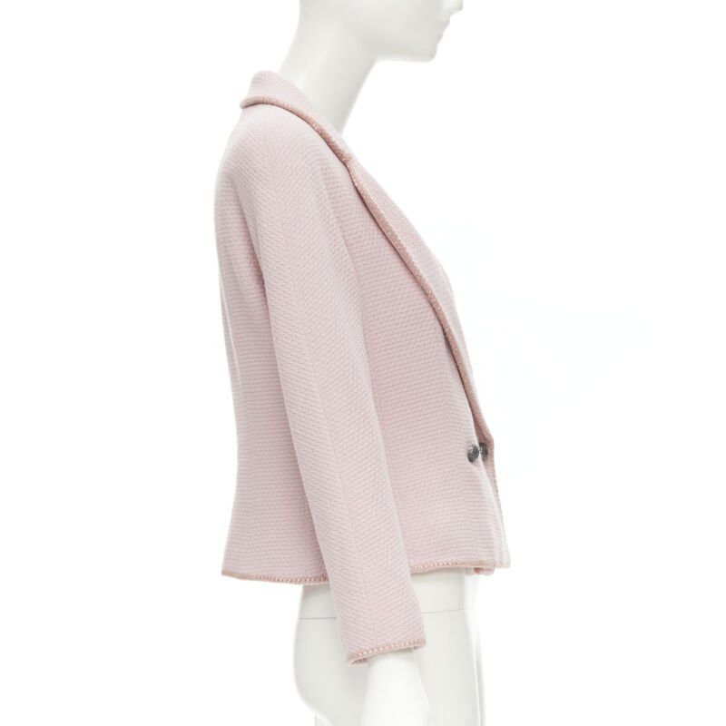 Dior CHRISTIAN DIOR 1997 Runway John Galliano pink tweed ribbon trimmed jacket FR42 L Size L / US 10 / IT 46 - 3 Thumbnail