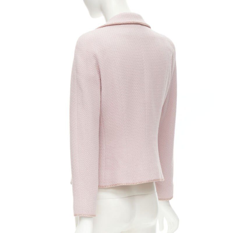 Dior CHRISTIAN DIOR 1997 Runway John Galliano pink tweed ribbon trimmed jacket FR42 L Size L / US 10 / IT 46 - 5 Thumbnail