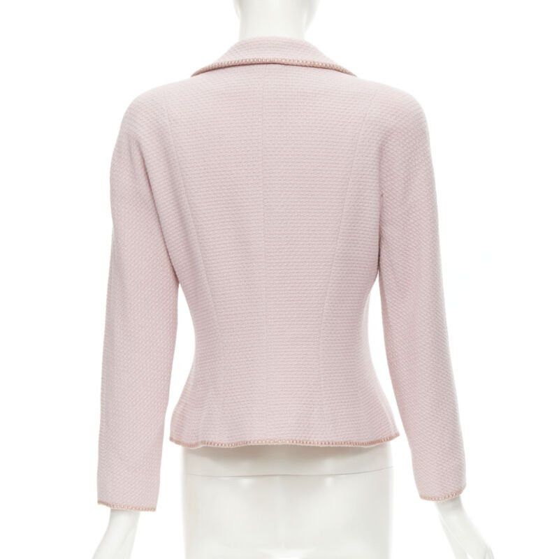 Dior CHRISTIAN DIOR 1997 Runway John Galliano pink tweed ribbon trimmed jacket FR42 L Size L / US 10 / IT 46 - 4 Thumbnail