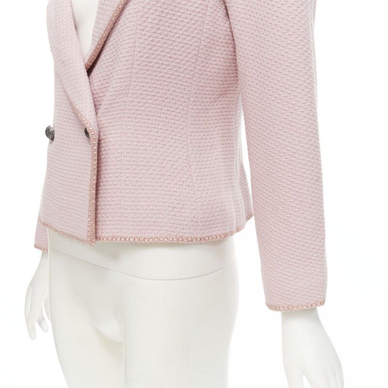 Dior CHRISTIAN DIOR 1997 Runway John Galliano pink tweed ribbon trimmed jacket FR42 L Size L / US 10 / IT 46 - 7 Thumbnail