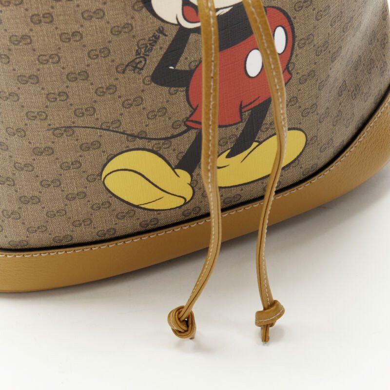 Gucci GUCCI DISNEY Candy GG Micky Mouse brown leather trim bucket bag Size ONE SIZE - 7 Thumbnail