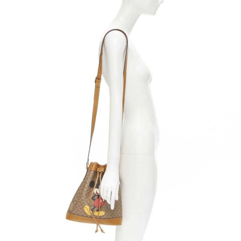 Gucci GUCCI DISNEY Candy GG Micky Mouse brown leather trim bucket bag Size ONE SIZE - 2 Thumbnail
