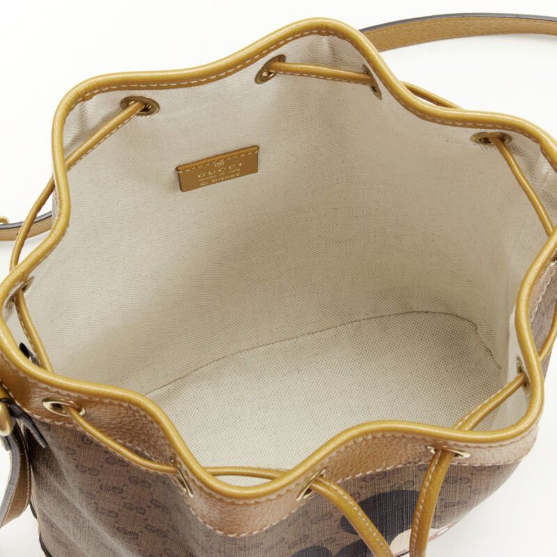 Gucci GUCCI DISNEY Candy GG Micky Mouse brown leather trim bucket bag Size ONE SIZE - 9 Thumbnail
