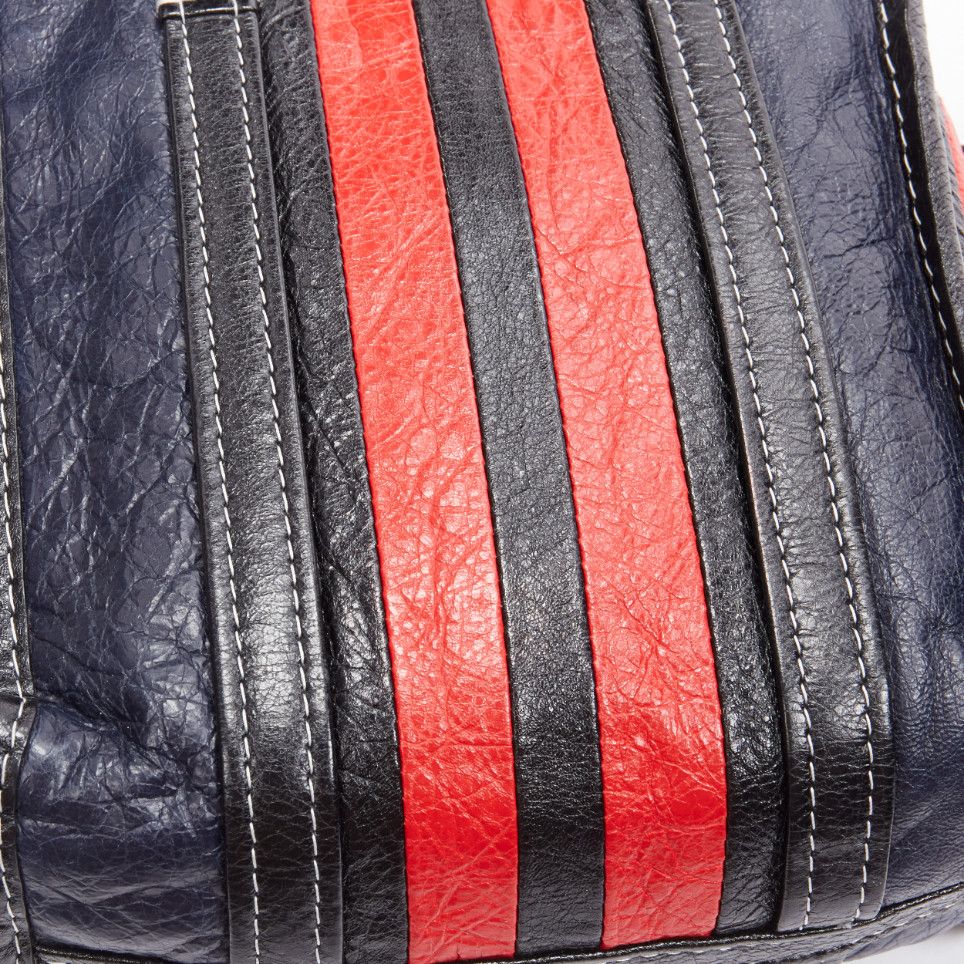 Balenciaga BALENCIAGA Bazar navy red striped leather top handle crossbody bag Size ONE SIZE - 8 Thumbnail