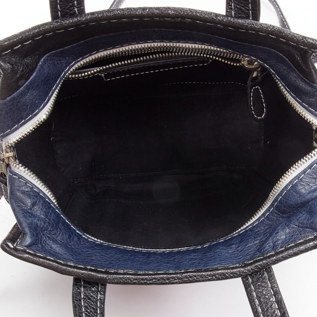 Balenciaga BALENCIAGA Bazar navy red striped leather top handle crossbody bag Size ONE SIZE - 10 Thumbnail
