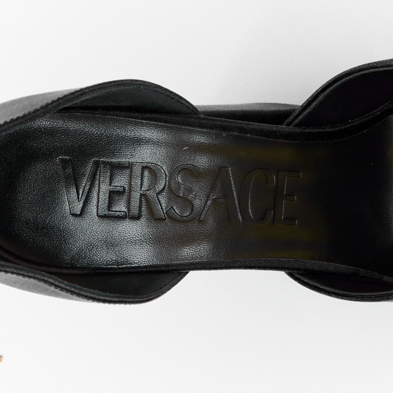Versace VERSACE Runway Aevitas 155 black satin gold crystal Medusa double platform EU41 Size US 11 / IT 41 - 11 Thumbnail