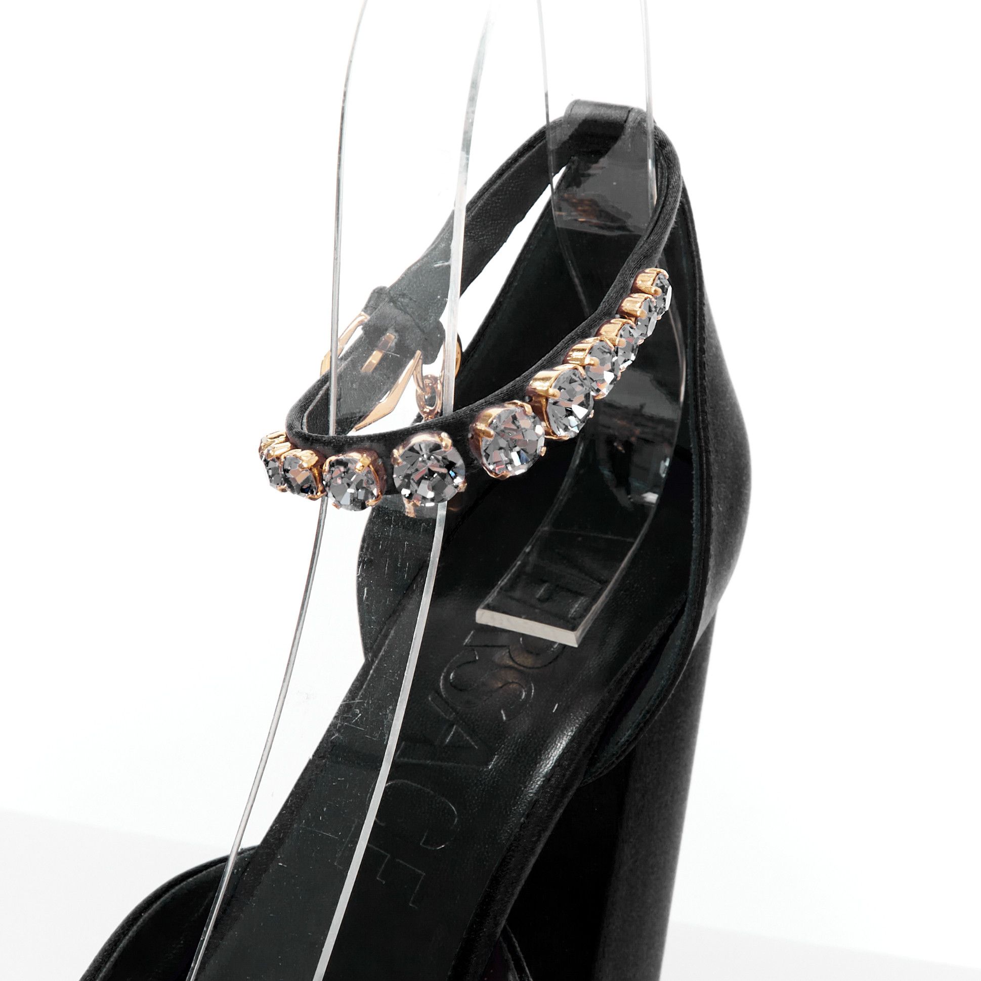 Versace VERSACE Runway Aevitas 155 black satin gold crystal Medusa double platform EU41 Size US 11 / IT 41 - 9 Thumbnail
