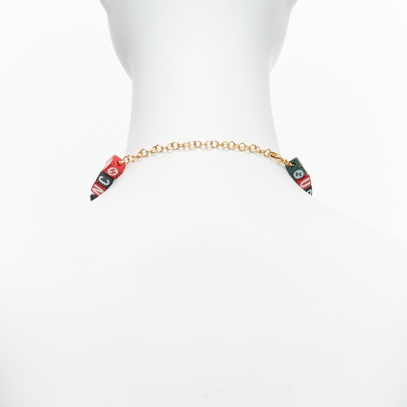 Gucci GUCCI BALENCIAGA 2021 Hacker Project Symbols red green cubes short necklace Size ONE SIZE - 5 Thumbnail