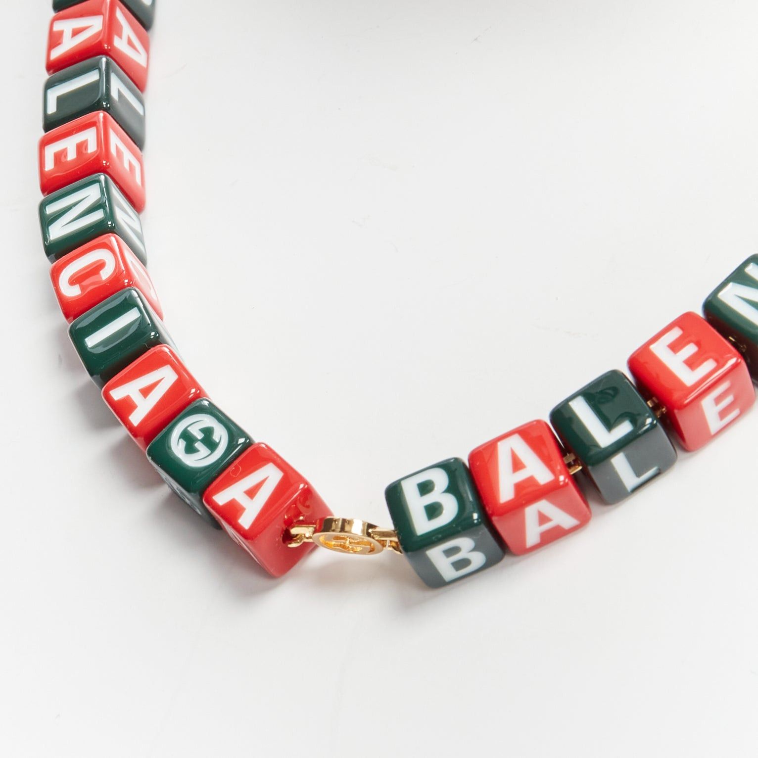 Gucci GUCCI BALENCIAGA 2021 Hacker Project Symbols red green cubes short necklace Size ONE SIZE - 2 Thumbnail