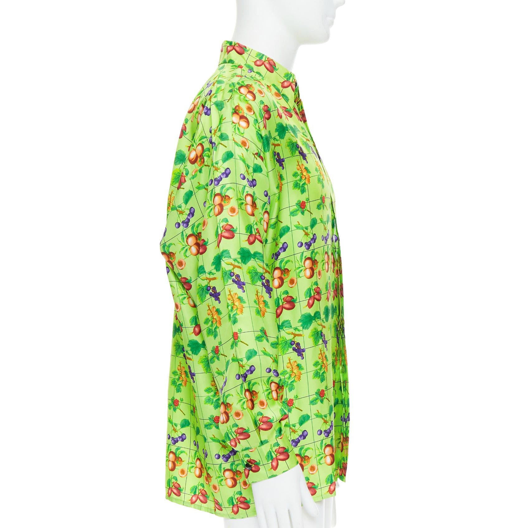 Versace GIANNI VERSACE 1990's Vintage neon green fruit print silk shirt IT48 M Size US M / EU 48-50 / 2 - 4 Thumbnail