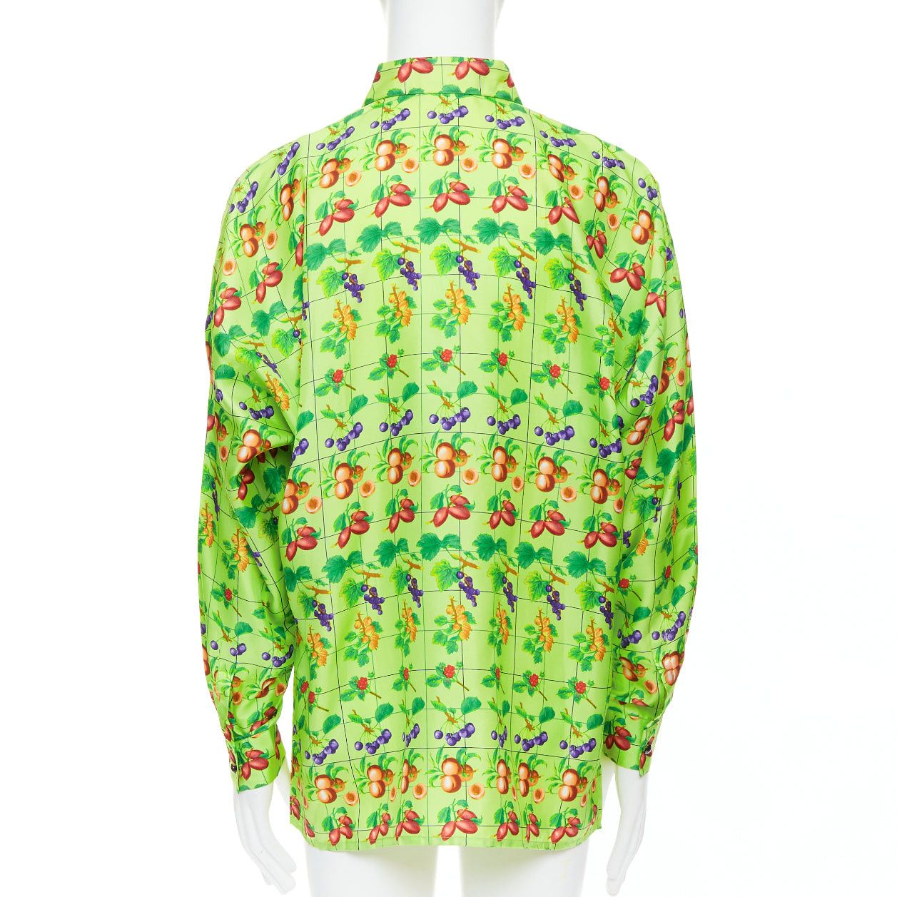 Versace GIANNI VERSACE 1990's Vintage neon green fruit print silk shirt IT48 M Size US M / EU 48-50 / 2 - 5 Thumbnail