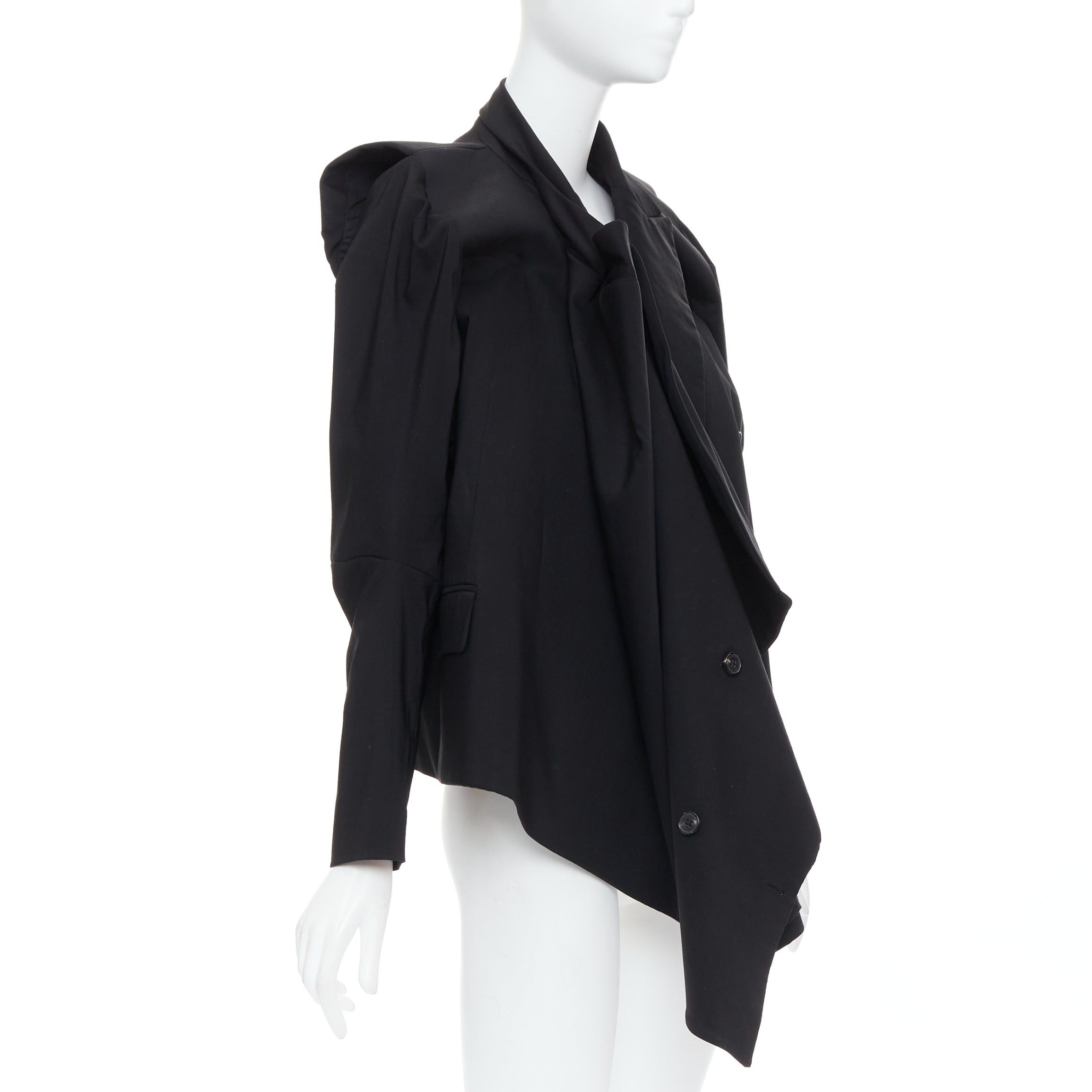 Maison Margiela MAISON MARTIN MARGIELA 2001 Runway black deconstructed draped coat FR38 M Size M / US 6-8 / IT 42-44 - 3 Thumbnail