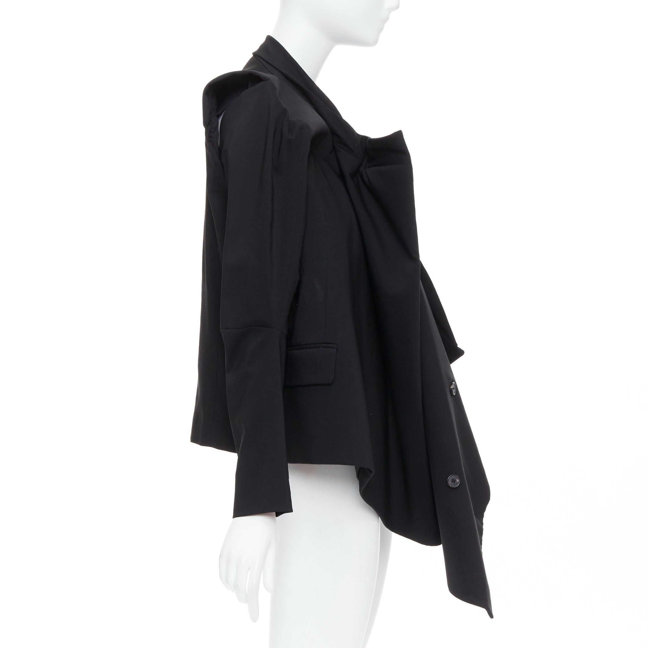 Maison Margiela MAISON MARTIN MARGIELA 2001 Runway black deconstructed draped coat FR38 M Size M / US 6-8 / IT 42-44 - 4 Thumbnail