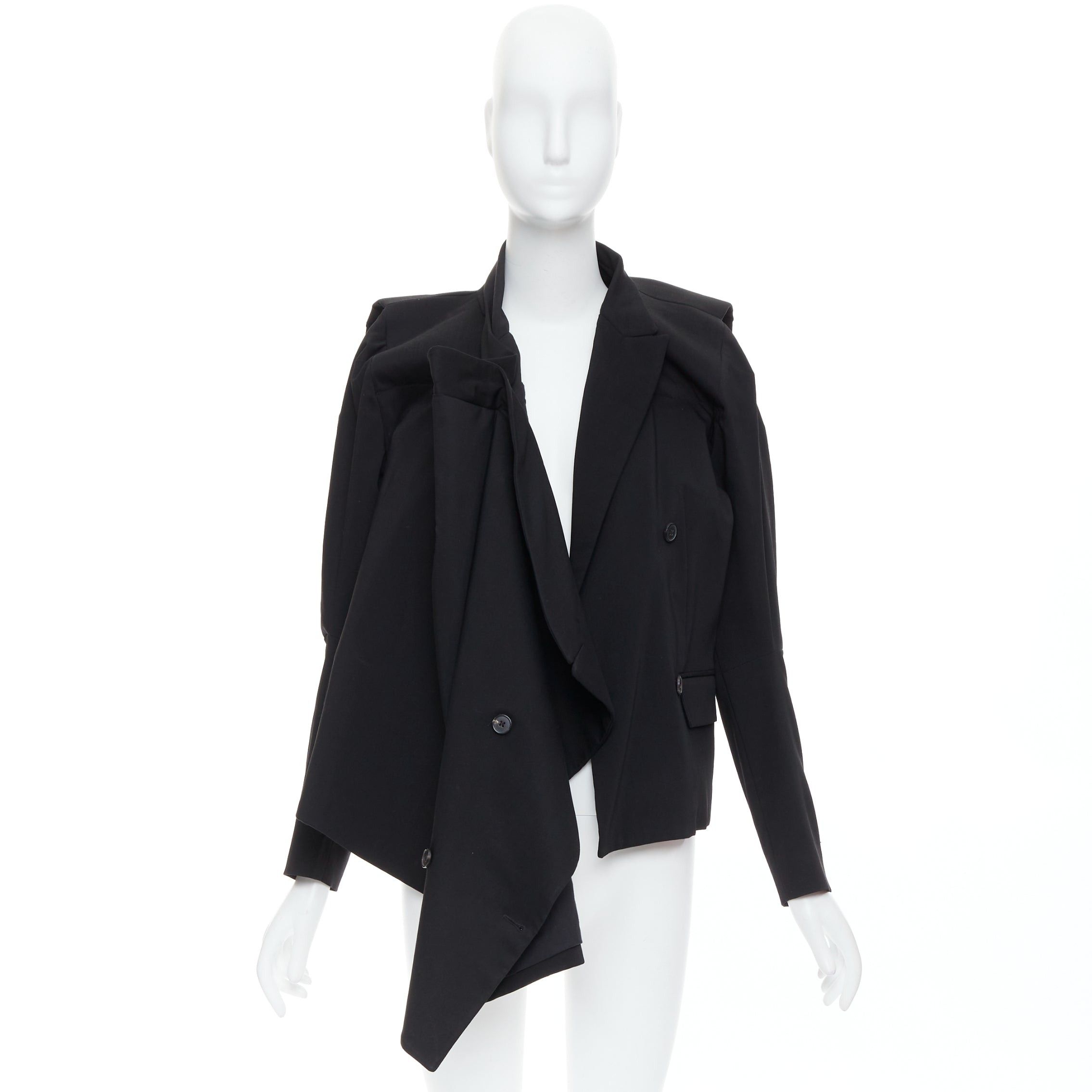 Maison Margiela MAISON MARTIN MARGIELA 2001 Runway black deconstructed draped coat FR38 M Size M / US 6-8 / IT 42-44 - 10 Thumbnail