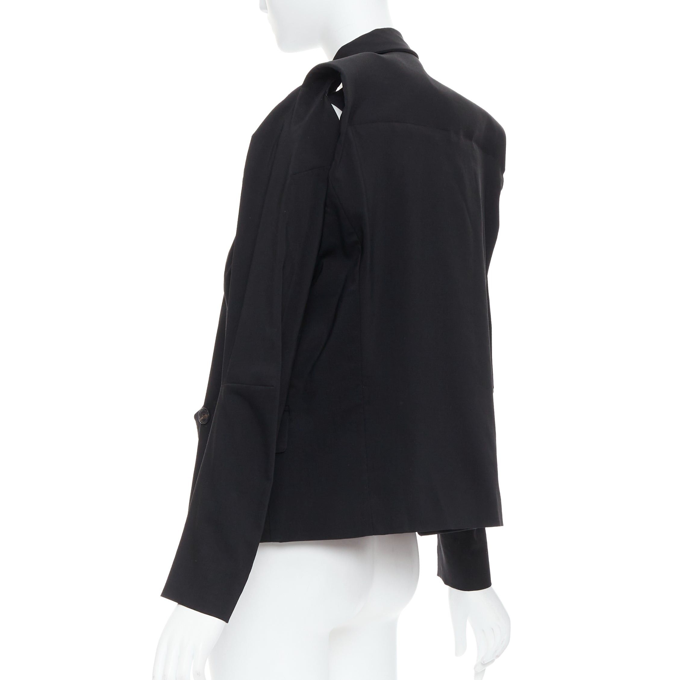 Maison Margiela MAISON MARTIN MARGIELA 2001 Runway black deconstructed draped coat FR38 M Size M / US 6-8 / IT 42-44 - 6 Thumbnail