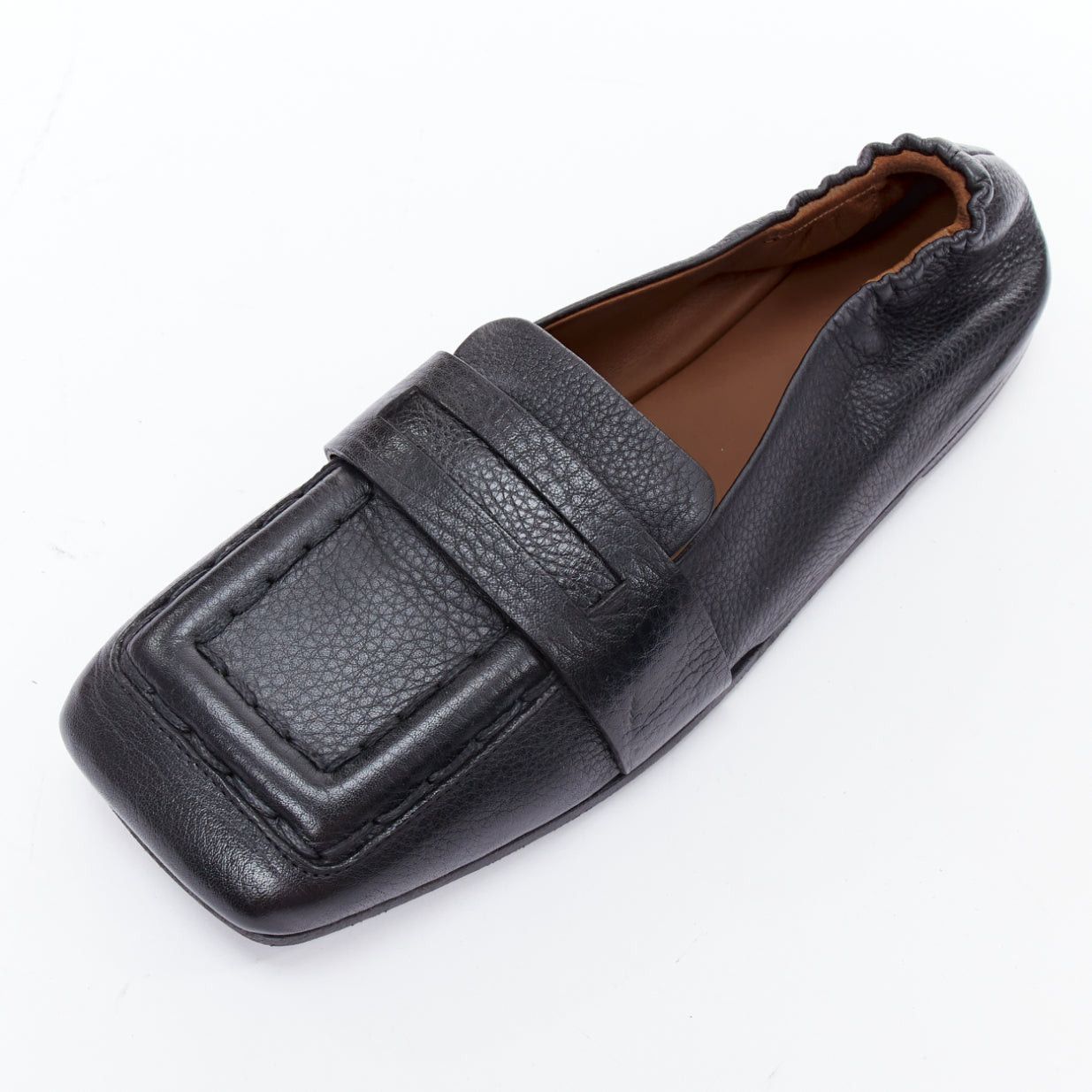 Marsell MARSELL Spatolona black square toe elastic back flat loafers EU38 Size US 8 / IT 38 - 7 Thumbnail
