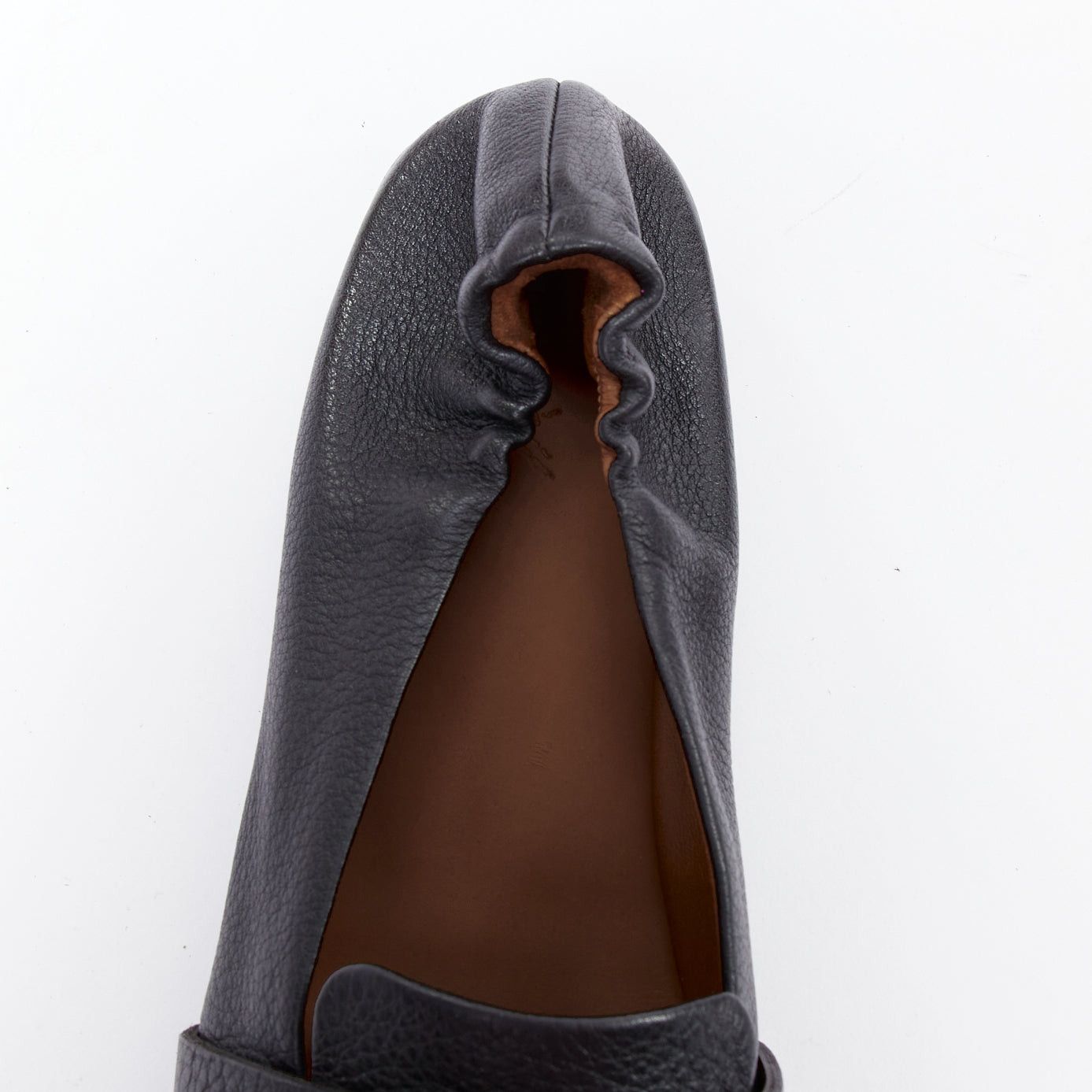 Marsell MARSELL Spatolona black square toe elastic back flat loafers EU38 Size US 8 / IT 38 - 9 Thumbnail