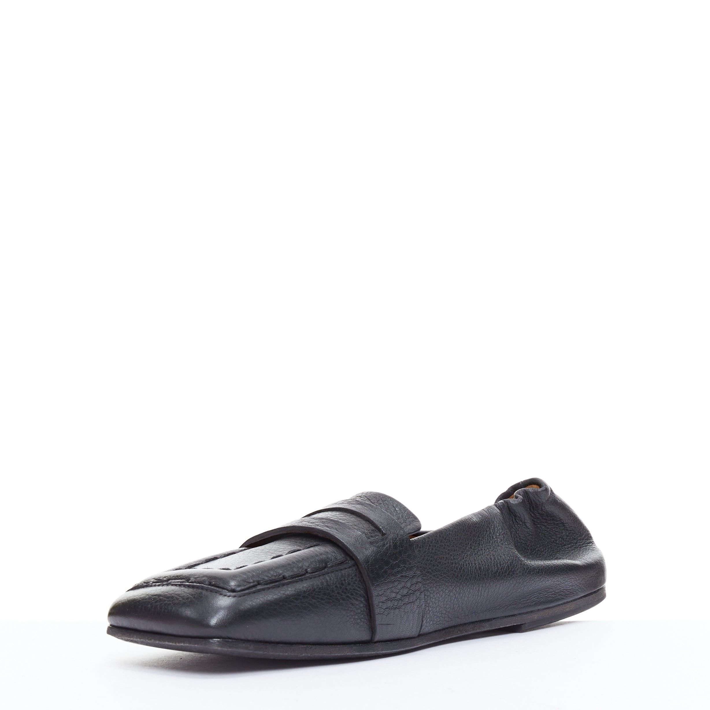 Marsell MARSELL Spatolona black square toe elastic back flat loafers EU38 Size US 8 / IT 38 - 4 Thumbnail