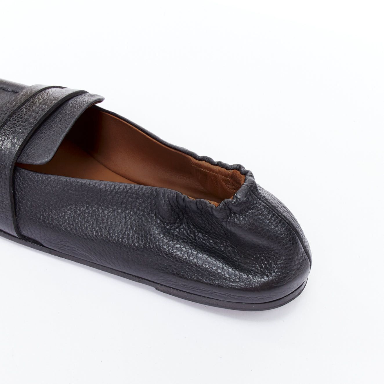 Marsell MARSELL Spatolona black square toe elastic back flat loafers EU38 Size US 8 / IT 38 - 8 Thumbnail