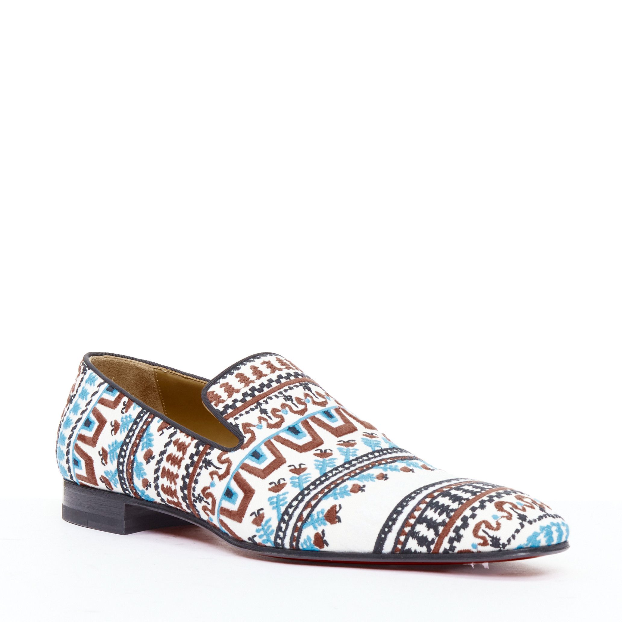 Christian Louboutin CHRISTIAN LOUBOUTIN Limited Edition Dandelion Greek Flat embroidered loafer EU43 Size US 10 / EU 43 - 3 Thumbnail