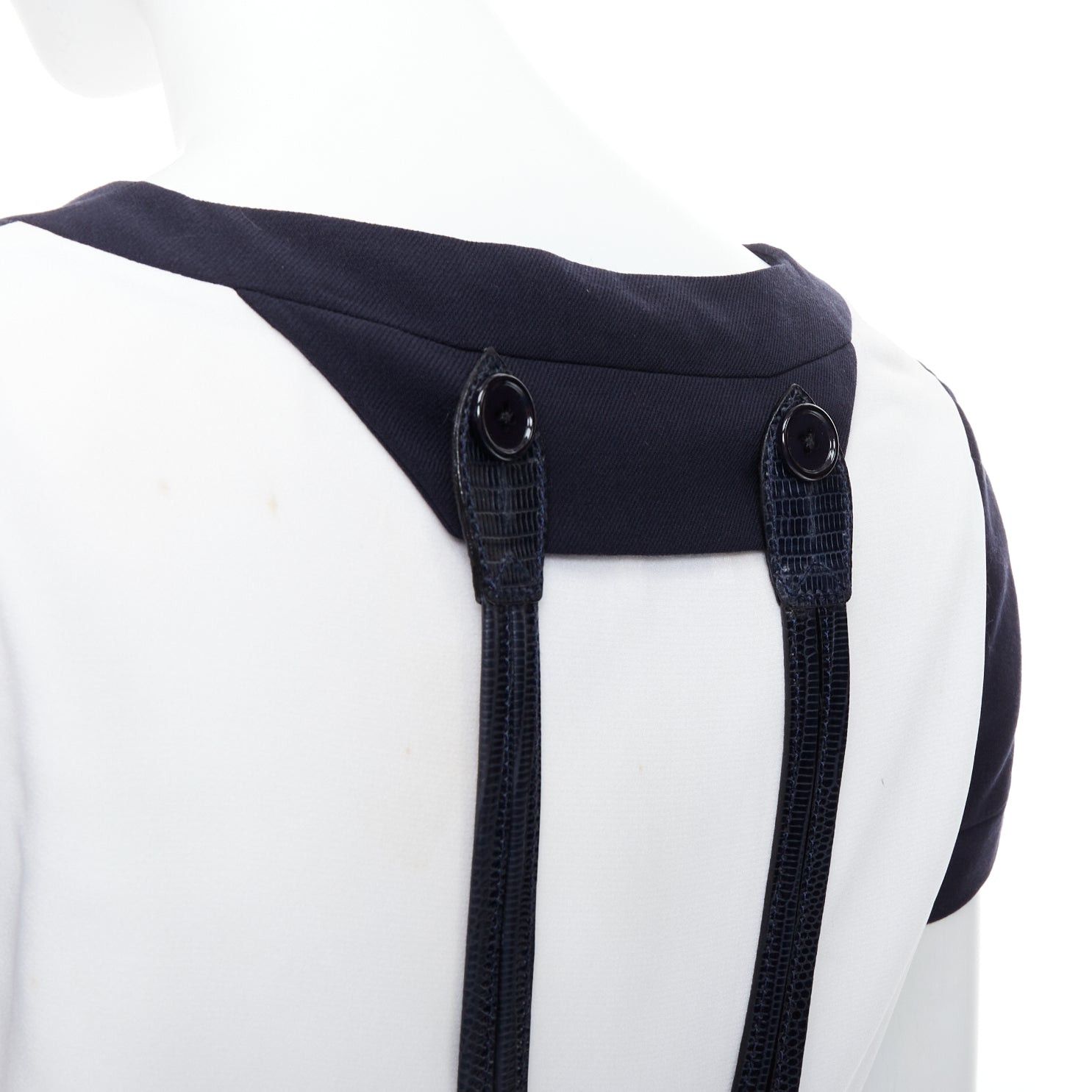 Gianfranco Ferre rare GIANFRANCO FERRE Vintage navy white suspender panelled dress IT40 S Size S / US 4 / IT 40 - 7 Thumbnail