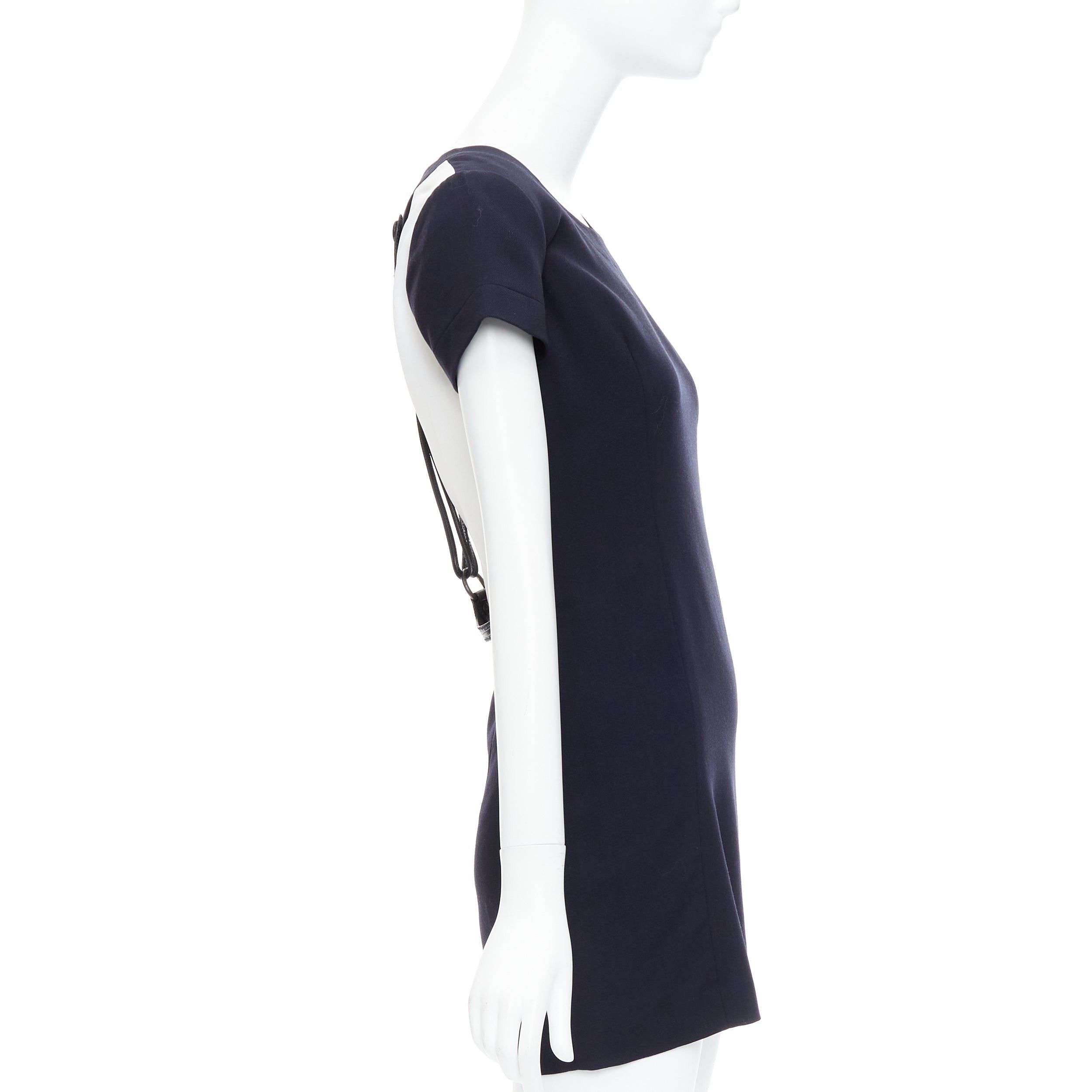 Gianfranco Ferre rare GIANFRANCO FERRE Vintage navy white suspender panelled dress IT40 S Size S / US 4 / IT 40 - 5 Thumbnail