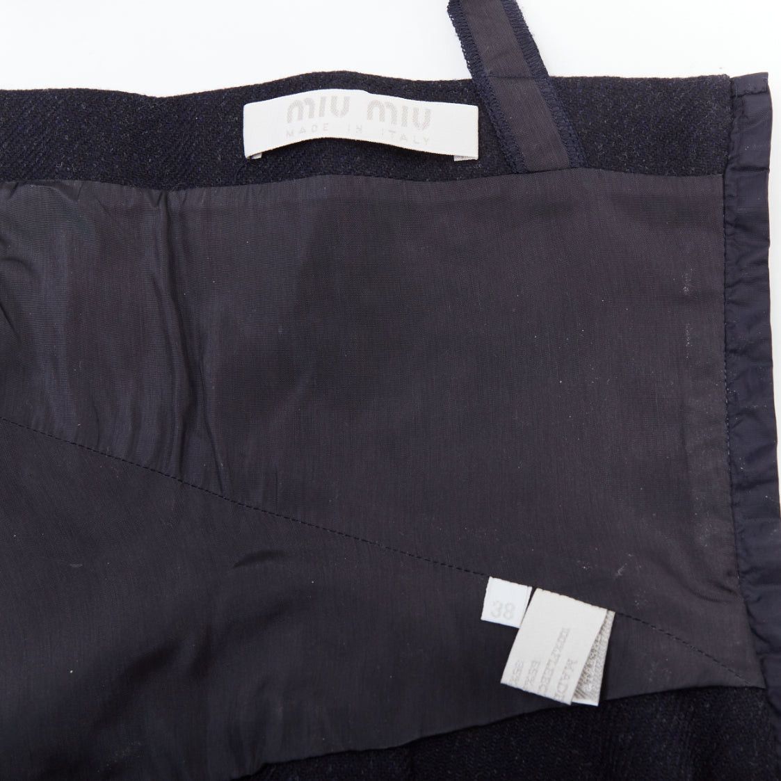 Miu Miu MIU MIU Vintage 1998 Runway fleece wool black crystal bustier top IT38 XS Size XS / US 0-2 / IT 36-38 - 9 Thumbnail