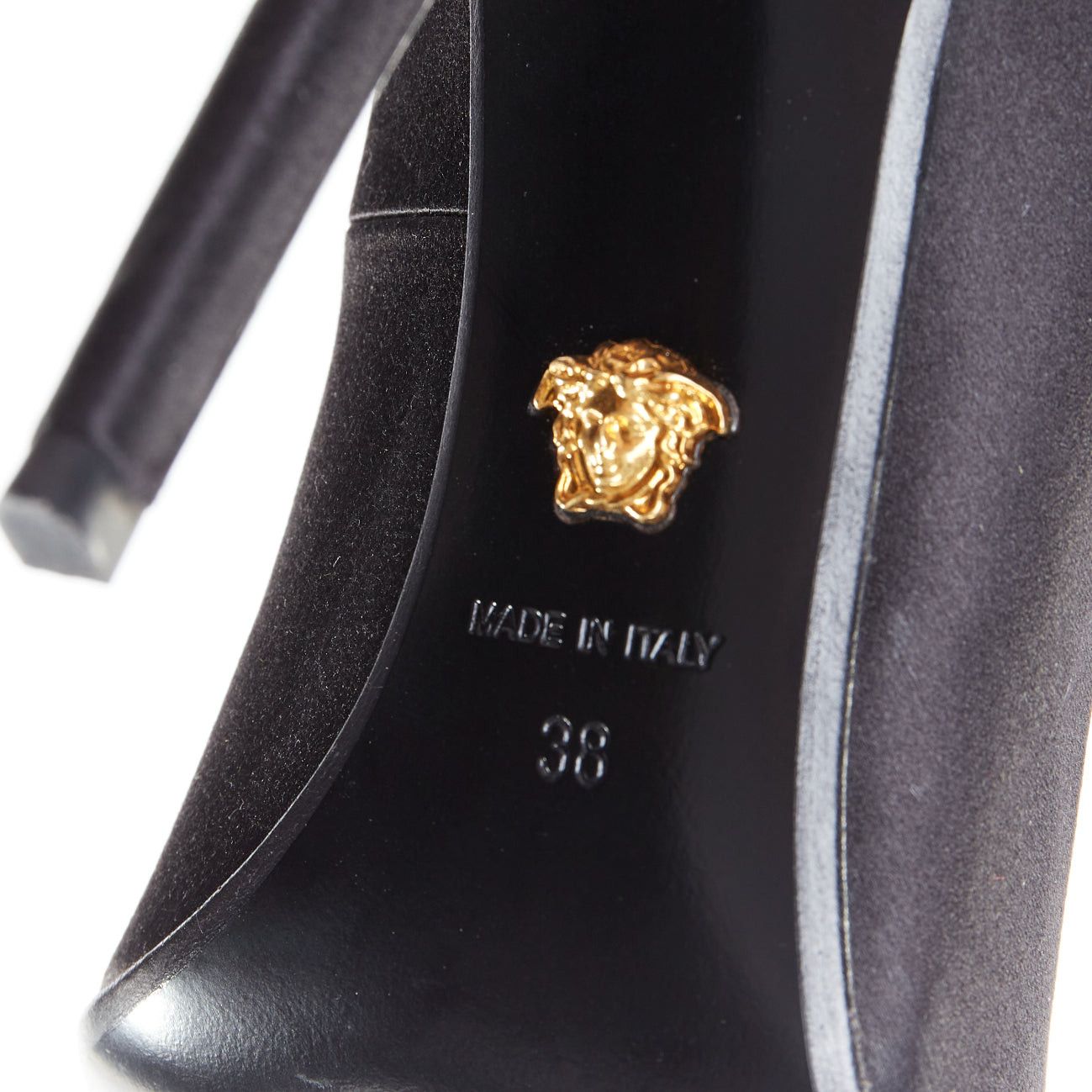 Versace VERSACE 2018 black satin byzantine cross encrusted heels EU38 Size US 8 / IT 38 - 11 Thumbnail