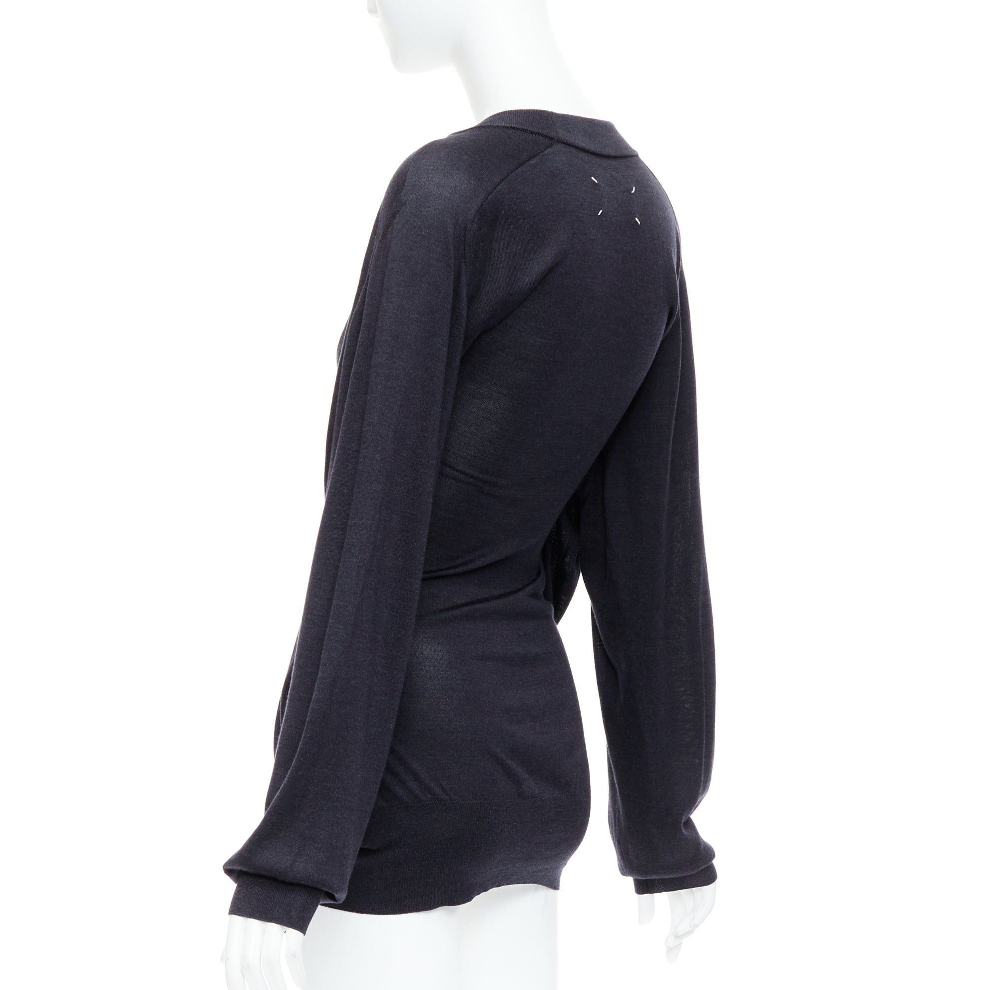 Maison Margiela MAISON MARGIELA 2011 black nude silk blend layered deconstructed sweater XS Size S / US 4 / IT 40 - 6 Thumbnail