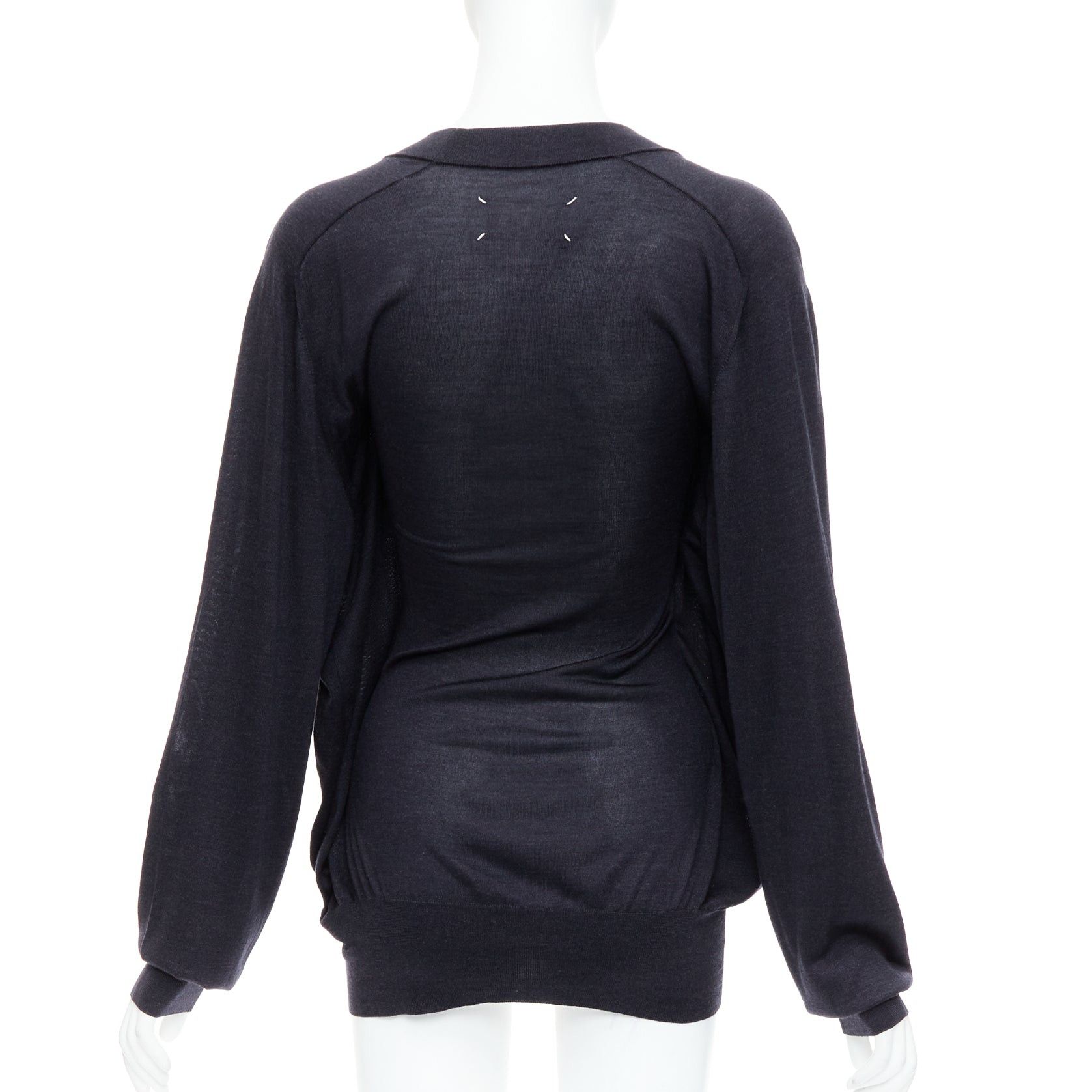 Maison Margiela MAISON MARGIELA 2011 black nude silk blend layered deconstructed sweater XS Size S / US 4 / IT 40 - 5 Thumbnail