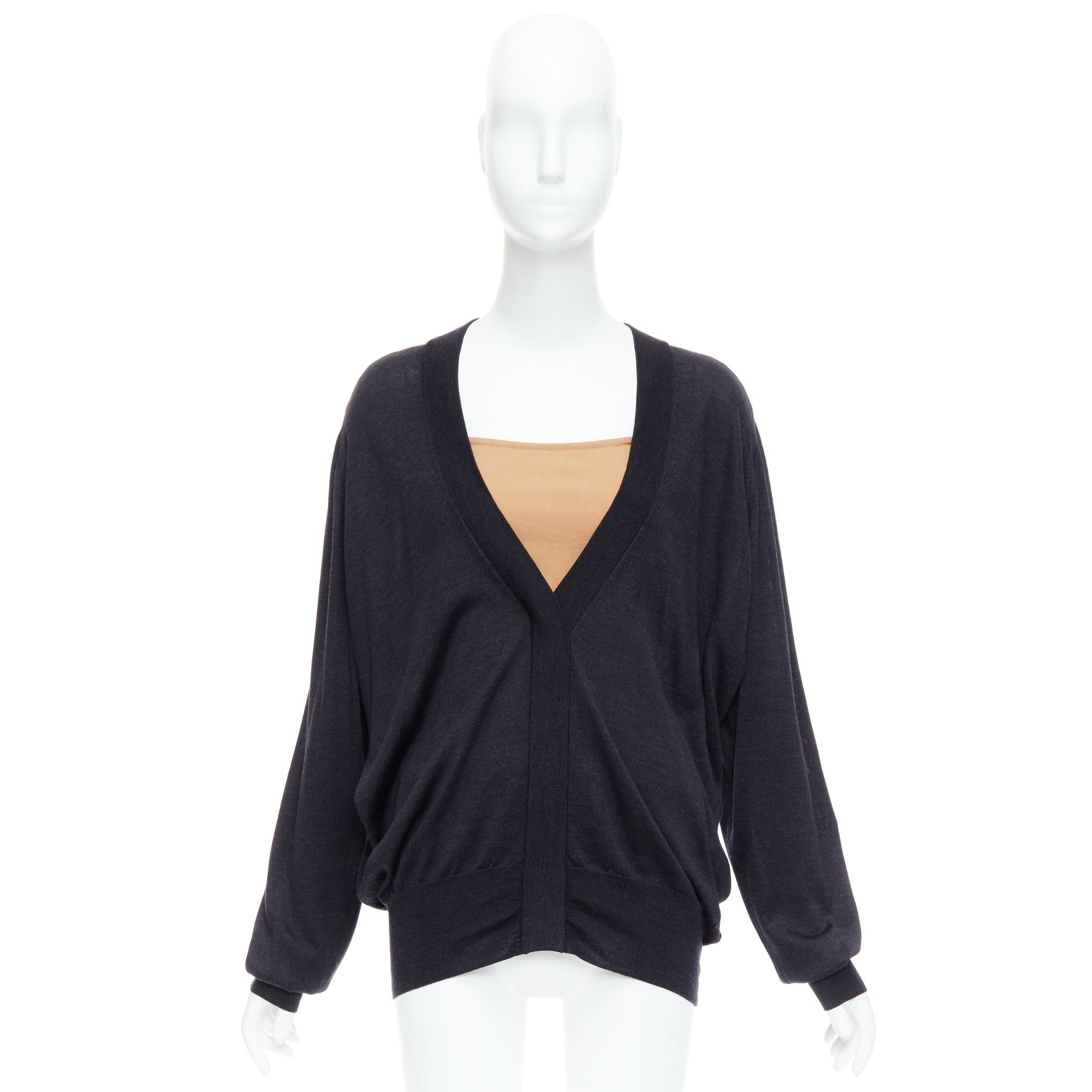 Maison Margiela MAISON MARGIELA 2011 black nude silk blend layered deconstructed sweater XS Size S / US 4 / IT 40 - 10 Thumbnail