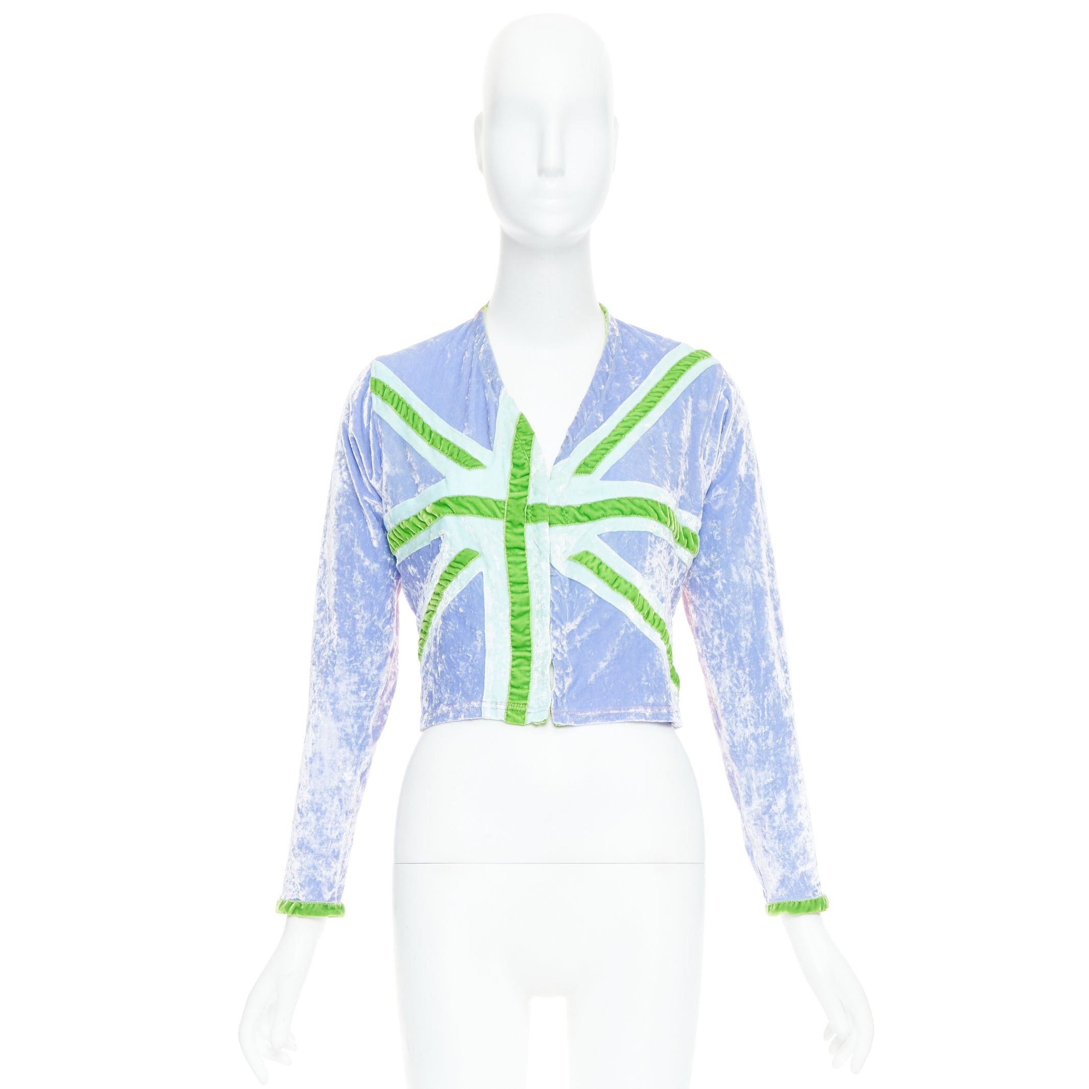 Voyage rare VOYAGE INVEST IN THE ORIGINAL green purple orange union jack cropped cardigan M Size M / US 6-8 / IT 42-44 - 10 Thumbnail