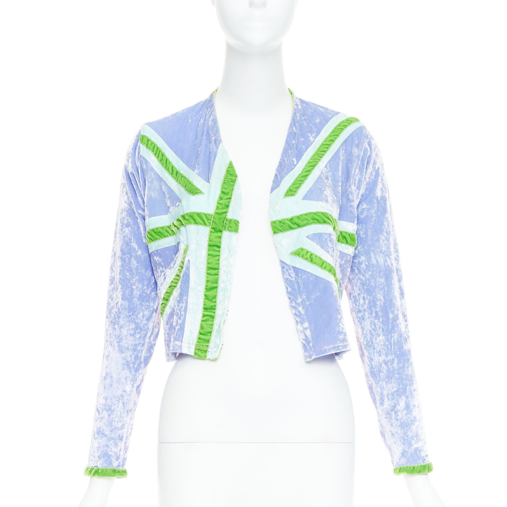 Voyage rare VOYAGE INVEST IN THE ORIGINAL green purple orange union jack cropped cardigan M Size M / US 6-8 / IT 42-44 - 3 Thumbnail