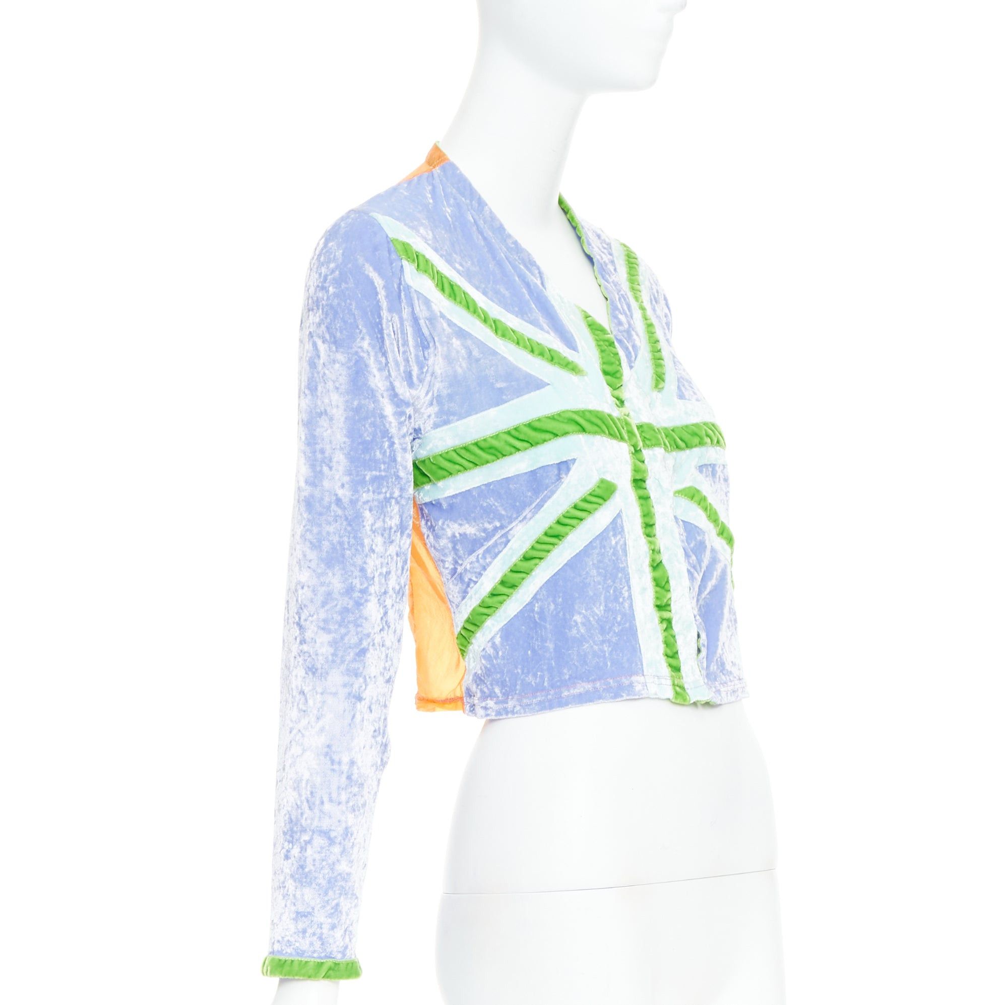 Voyage rare VOYAGE INVEST IN THE ORIGINAL green purple orange union jack cropped cardigan M Size M / US 6-8 / IT 42-44 - 4 Thumbnail