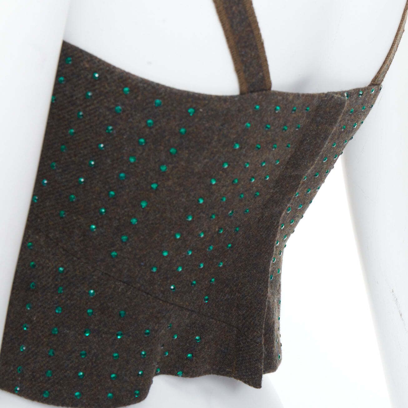 Miu Miu MIU MIU Vintage 1998 Runway fleece wool green crystal bustier top IT38 XS Size XS / US 0-2 / IT 36-38 - 8 Thumbnail