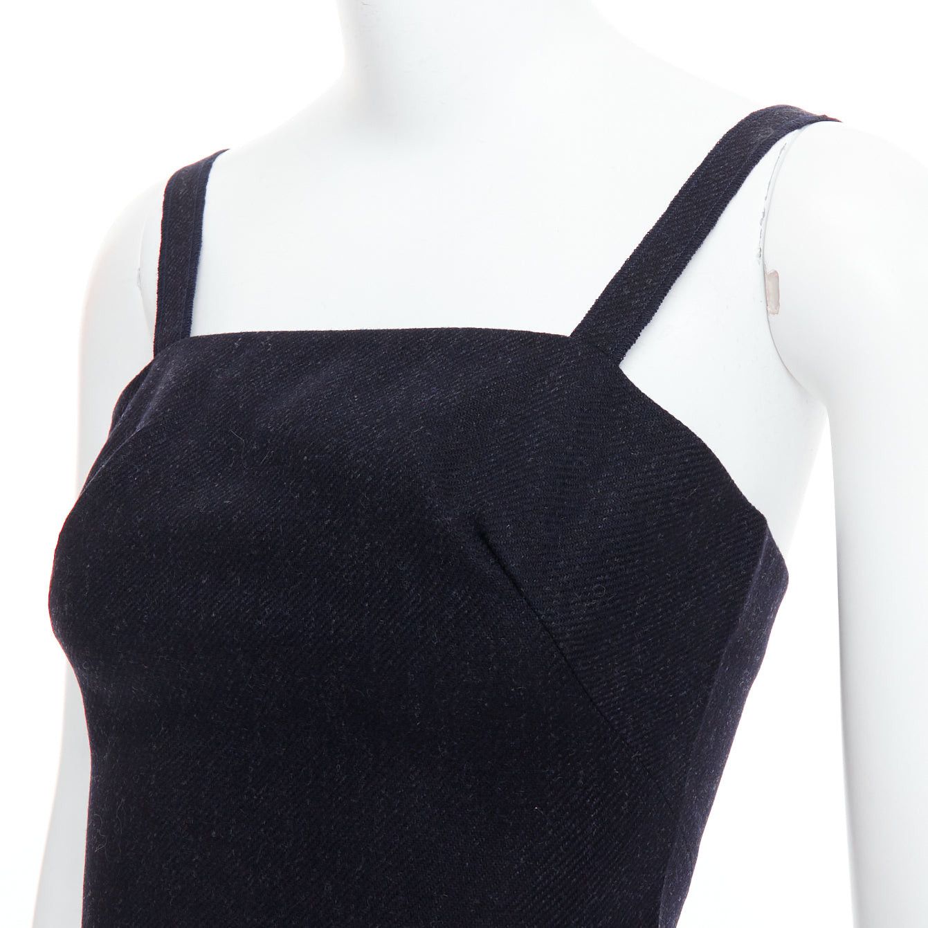Miu Miu MIU MIU 1998 Vintage Runway fleece wool charcoal grey bustier top IT38 XS Size XS / US 0-2 / IT 36-38 - 2 Thumbnail