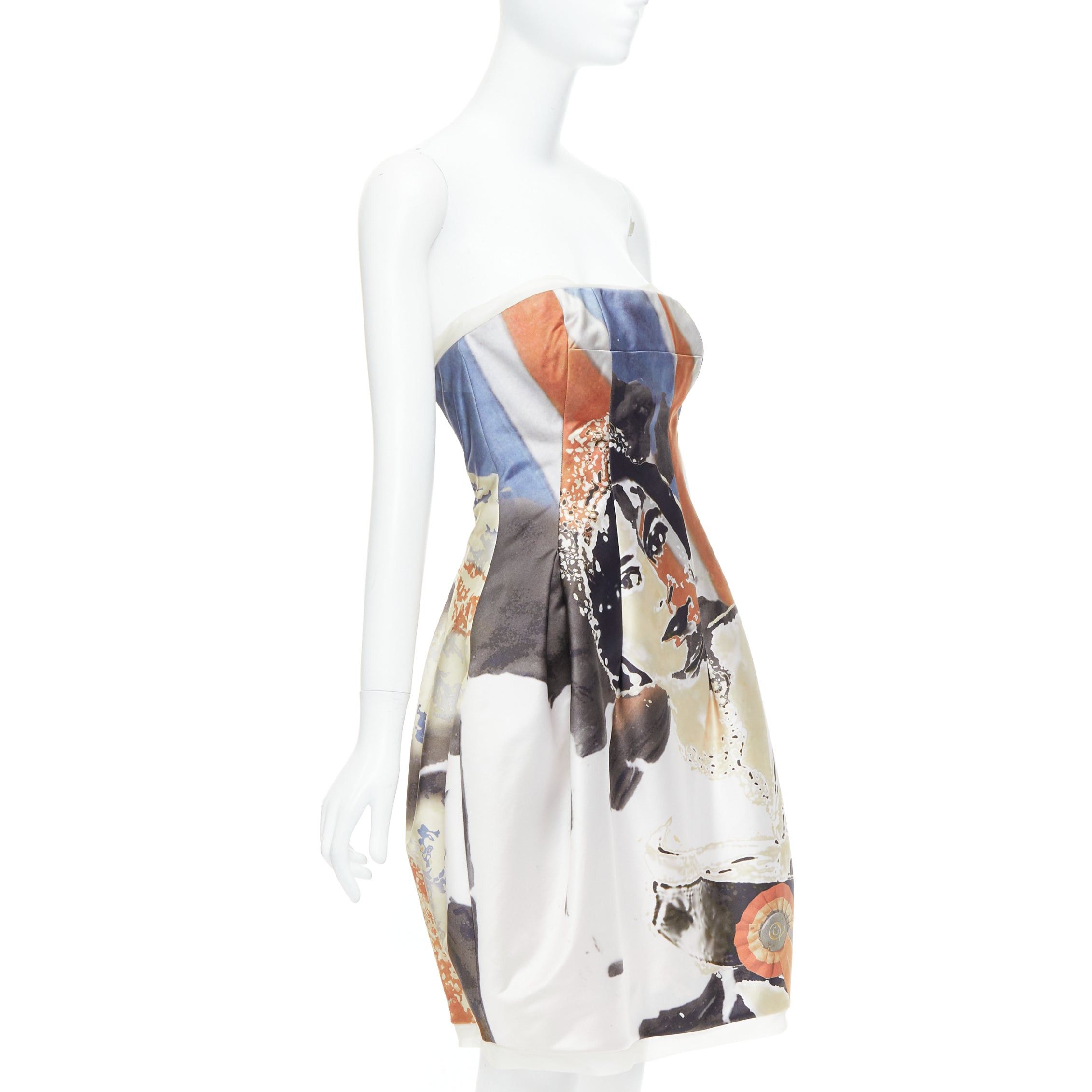 Alexander McQueen rare ALEXANDER MCQUEEN 2008 God Save The Queen Elizabeth strapless dress IT40 S Size S / US 4 / IT 40 - 3 Thumbnail