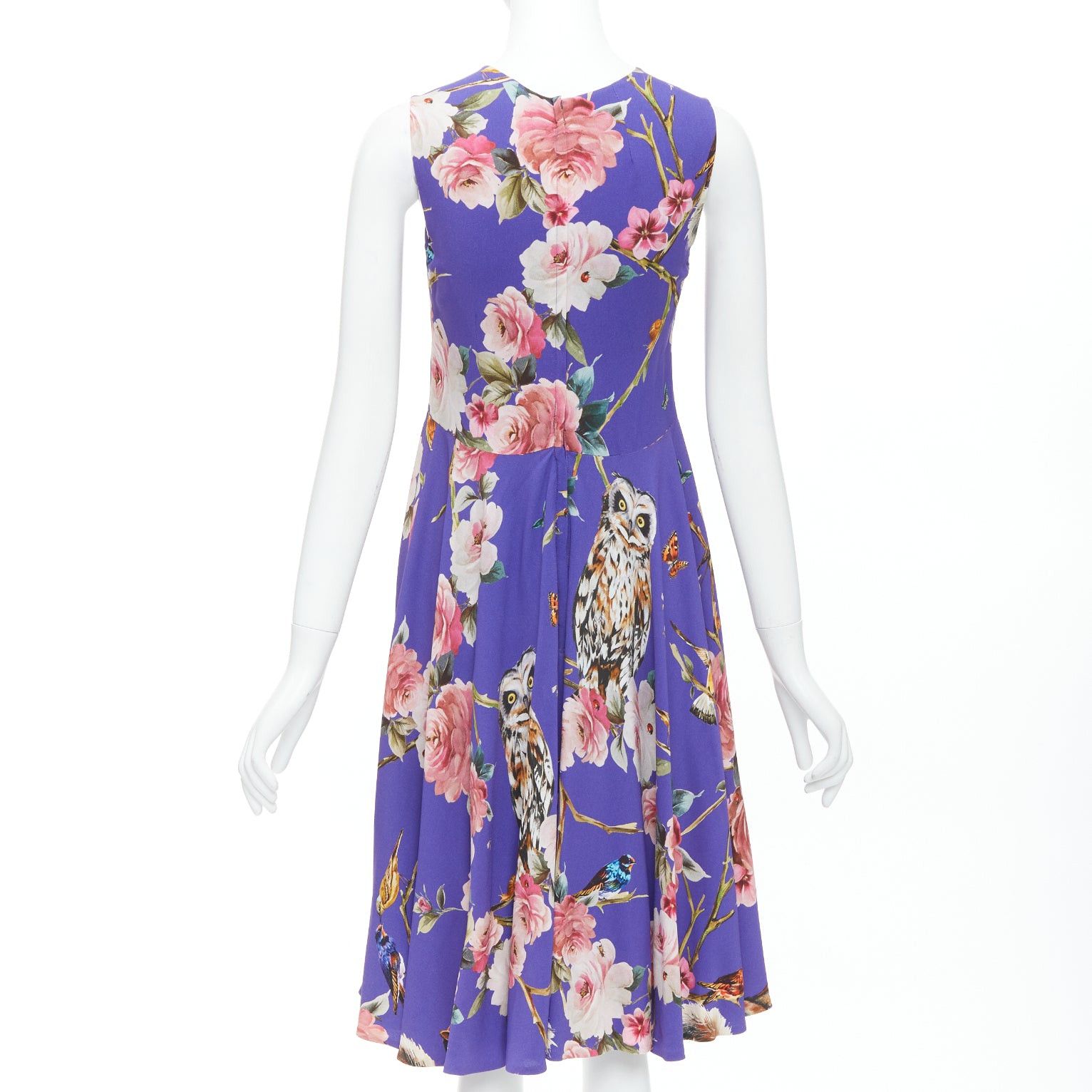 Dolce & Gabbana DOLCE GABBANA purple squirrel garden floral print cocktail dress IT36 XXS Size XS / US 0-2 / IT 36-38 - 5 Thumbnail