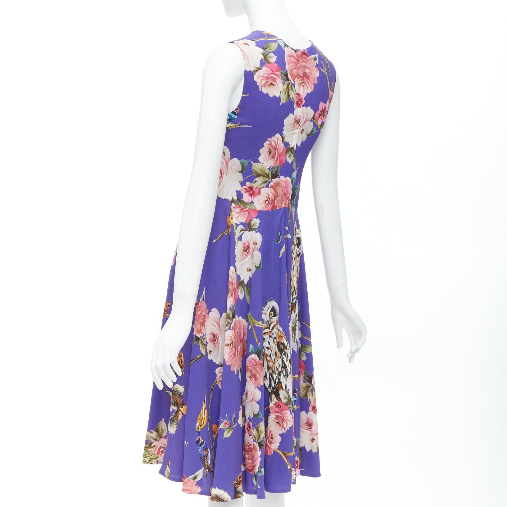 Dolce & Gabbana DOLCE GABBANA purple squirrel garden floral print cocktail dress IT36 XXS Size XS / US 0-2 / IT 36-38 - 6 Thumbnail