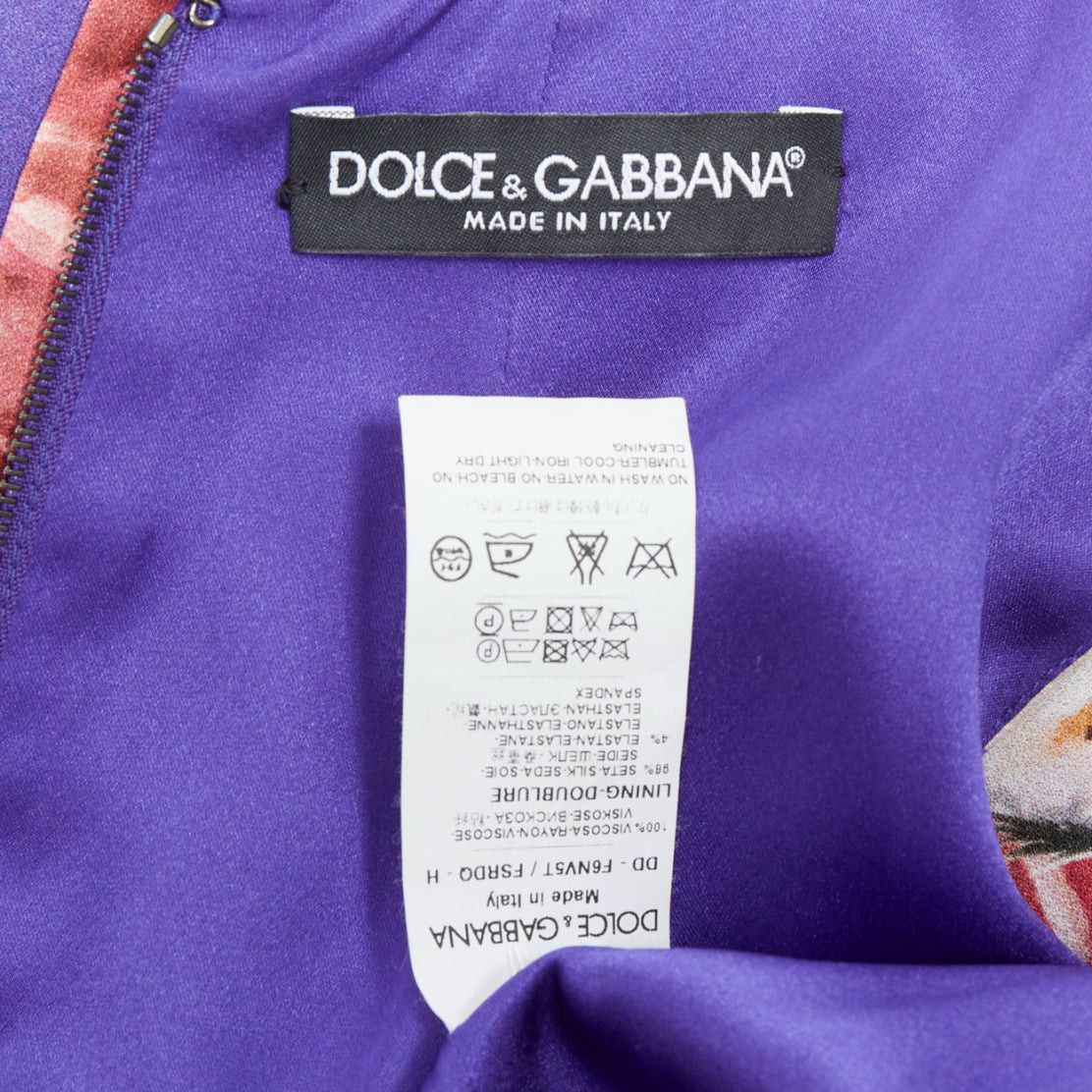Dolce & Gabbana DOLCE GABBANA purple squirrel garden floral print cocktail dress IT36 XXS Size XS / US 0-2 / IT 36-38 - 8 Thumbnail