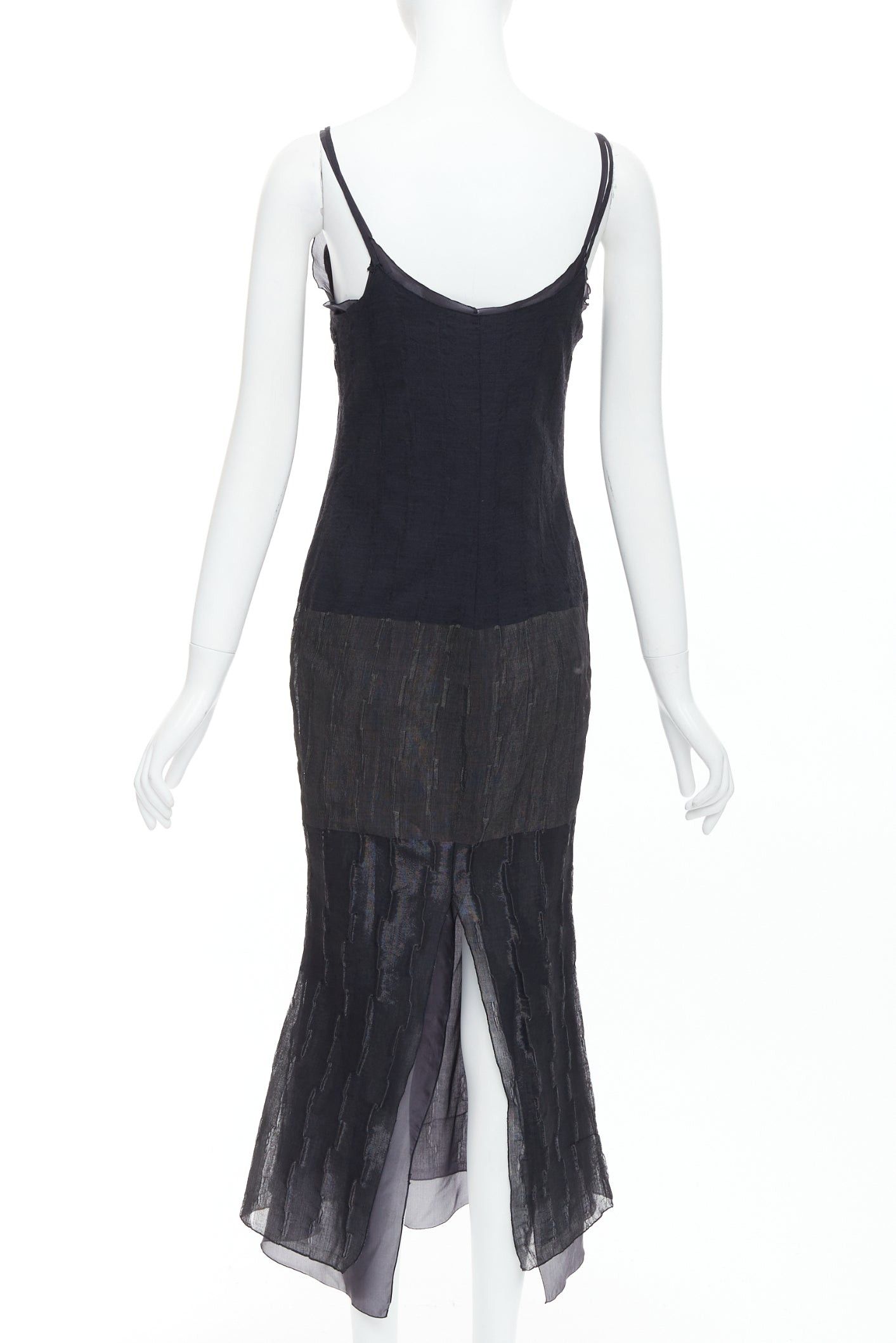 Romeo Gigli rare ROMEO GIGLI Vintage black wool blend crinkled dress sheer shawl IT42 M Size M / US 6-8 / IT 42-44 - 6 Thumbnail