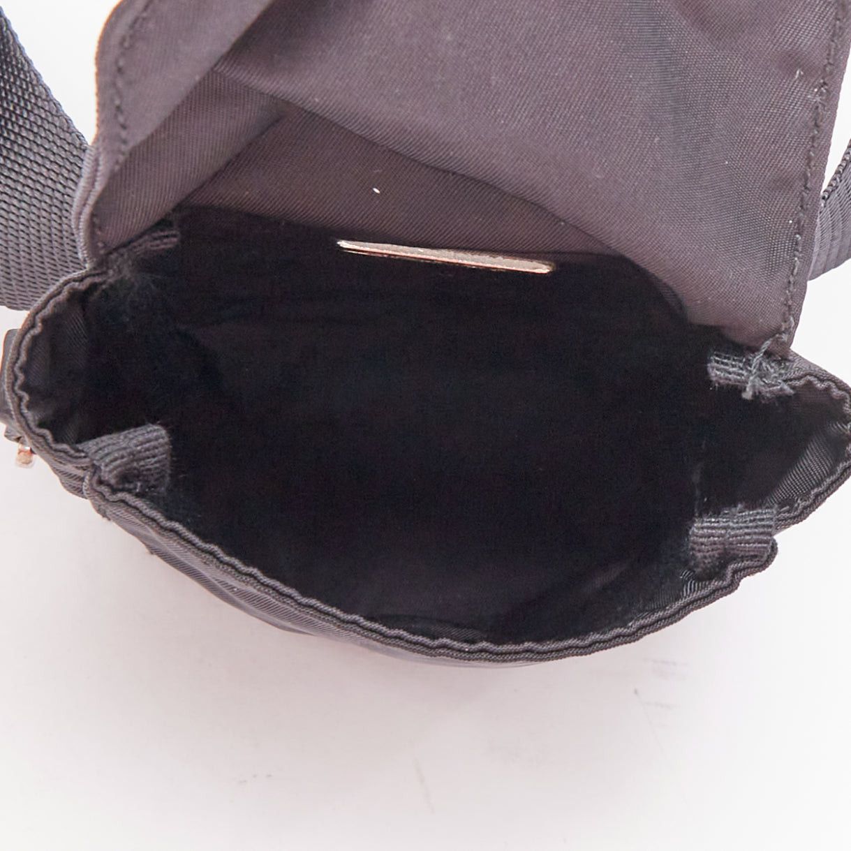 Prada rare PRADA black nylon silver triangle logo leather triple pouch waist bag Size ONE SIZE - 7 Thumbnail