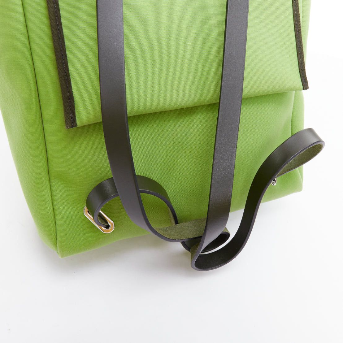 Hermes rare HERMES Herbag A Dos Vert Criquet green black canvas palladium backpack Size ONE SIZE - 9 Thumbnail